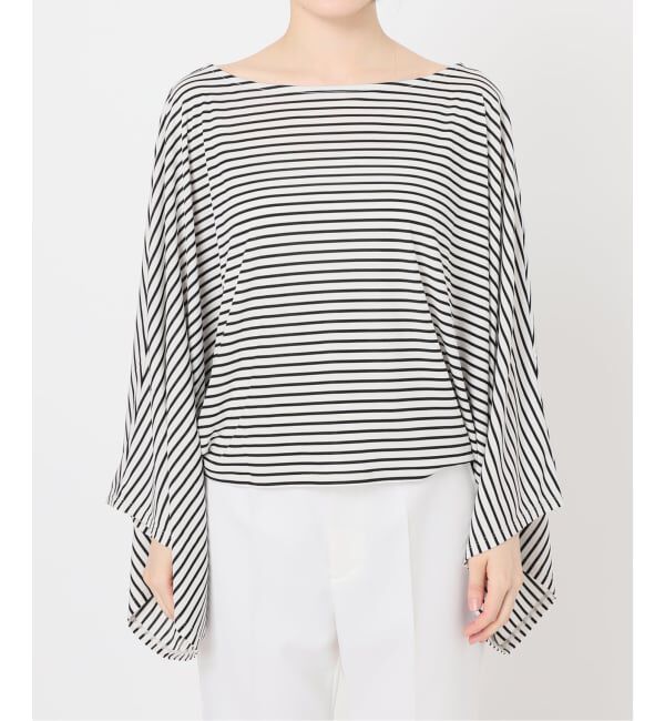 NOBLE「ELENI/エルニ ボーダードレープTシャツ」|Tシャツ・カットソー|
