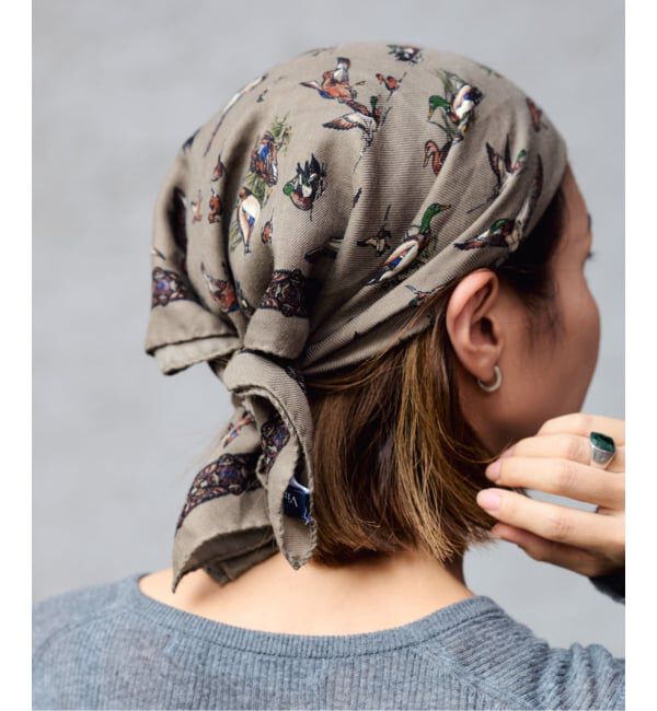 FRAMeWORK「Vincenzo Miozza/ヴィンセンツォ ミオッツァ duck プリントスカーフ」|バンダナ・スカーフ|