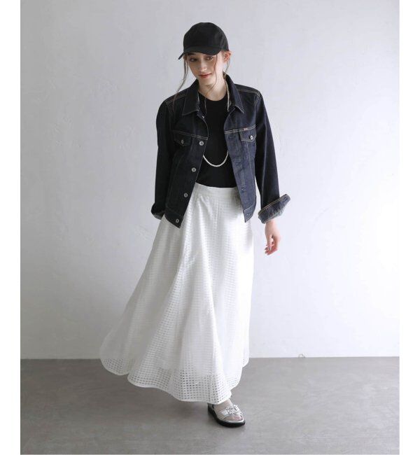  「《追加2》シアーチェックフレアスカート」|スカート|