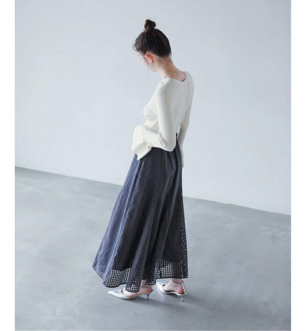  「《追加2》シアーチェックフレアスカート」|スカート|