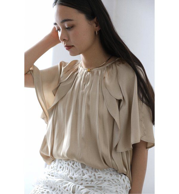  「【洗える】2WAYラッフルブラウス」|シャツ・ブラウス|