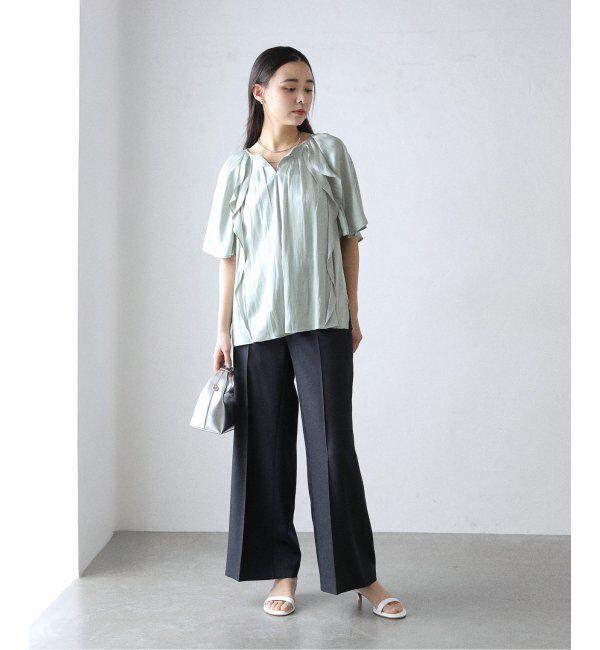  「【洗える】2WAYラッフルブラウス」|シャツ・ブラウス|