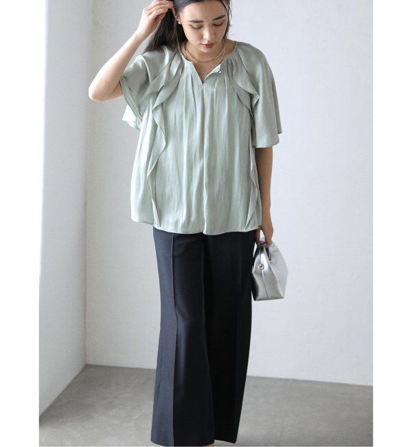  「【洗える】2WAYラッフルブラウス」|シャツ・ブラウス|