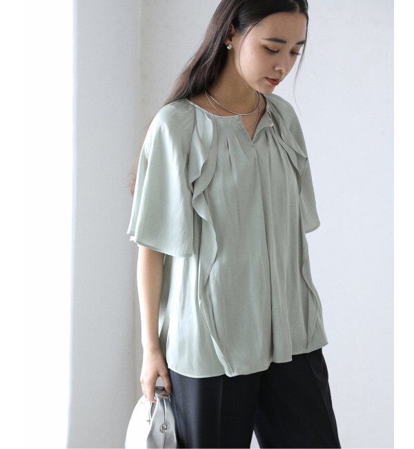  「【洗える】2WAYラッフルブラウス」|シャツ・ブラウス|