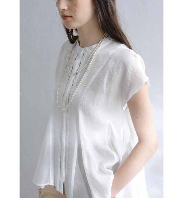  「【洗える】マチフレアブラウス」|シャツ・ブラウス|ホワイト