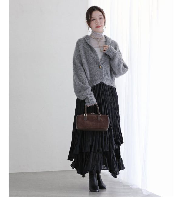  「【洗える】ポップヤーンボレロカーディガン」|カーディガン|