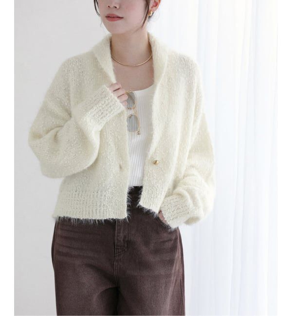  「【洗える】ポップヤーンボレロカーディガン」|カーディガン|