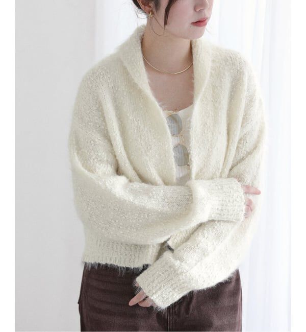  「【洗える】ポップヤーンボレロカーディガン」|カーディガン|
