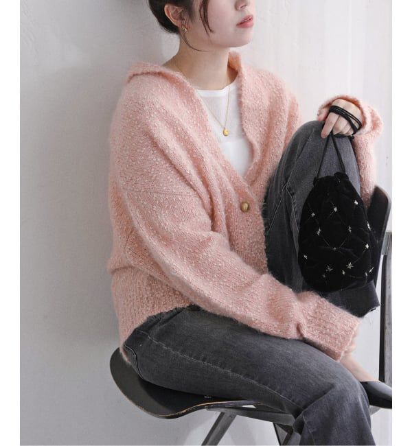  「【洗える】ポップヤーンボレロカーディガン」|カーディガン|