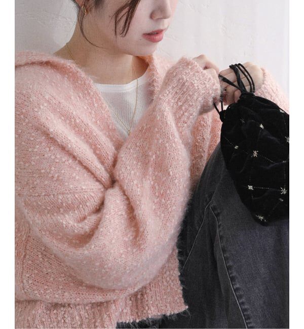  「【洗える】ポップヤーンボレロカーディガン」|カーディガン|