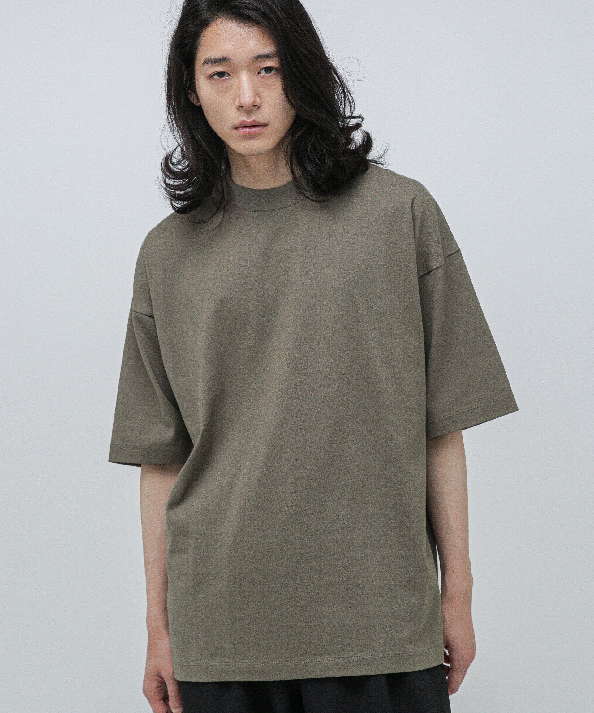 nano･universe「Anti Soaked 汗染み防止 クルービッグTシャツ」|Tシャツ・カットソー|カーキ