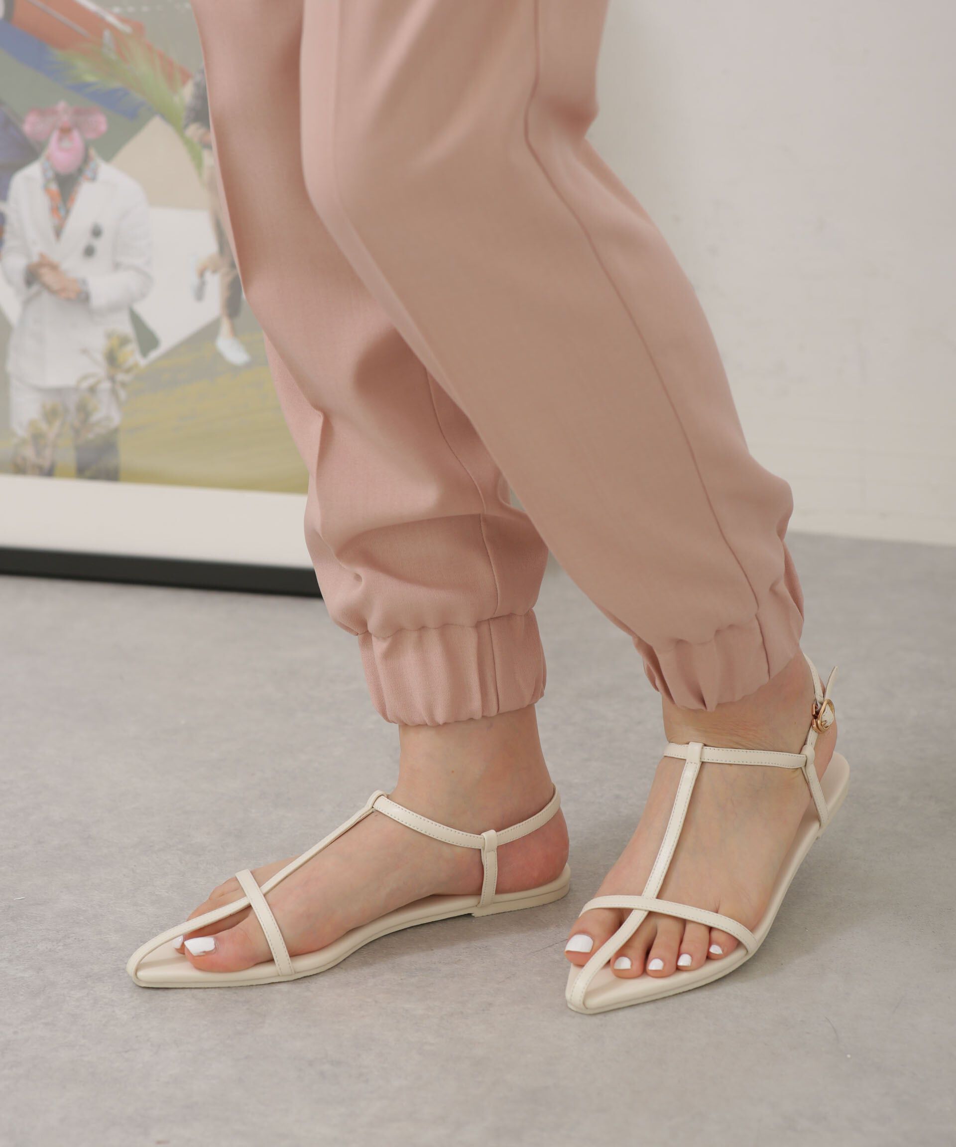 nano･universe「LB.04/Tストラップフラットサンダル」|サンダル|アイボリー7