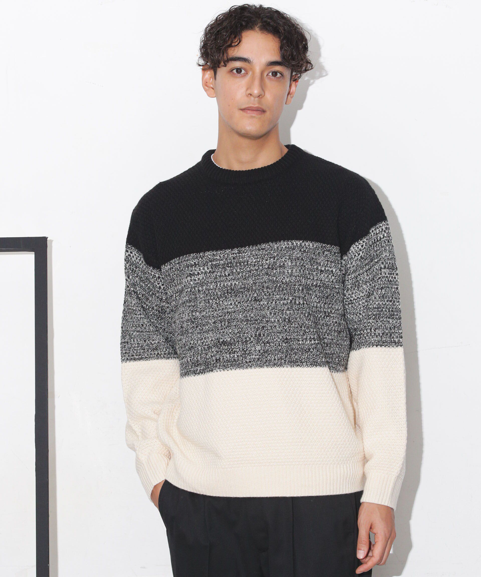 nano･universe「グラデーションワイドボーダーニット」|ニット・セーター|