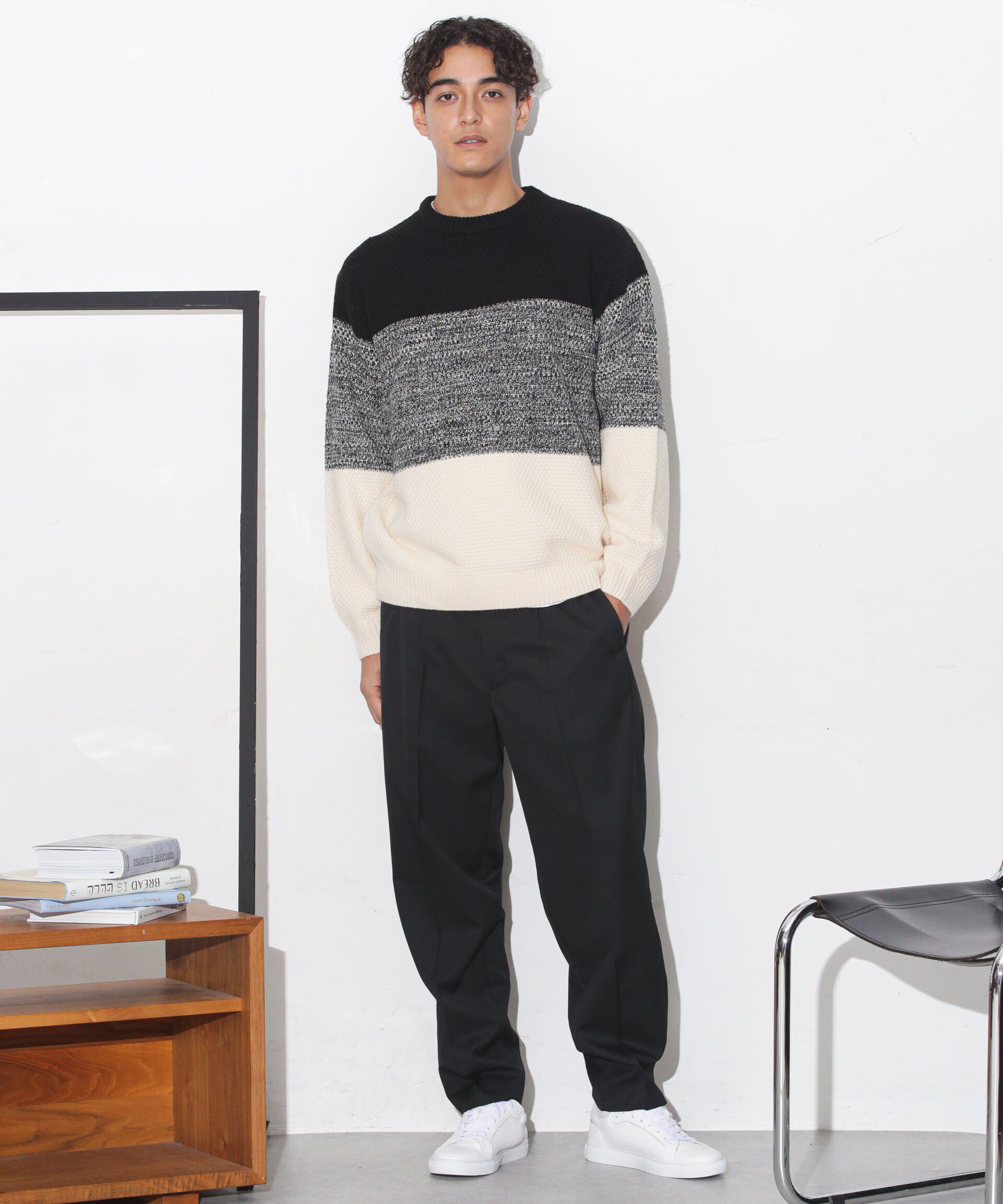 nano･universe「グラデーションワイドボーダーニット」|ニット・セーター|