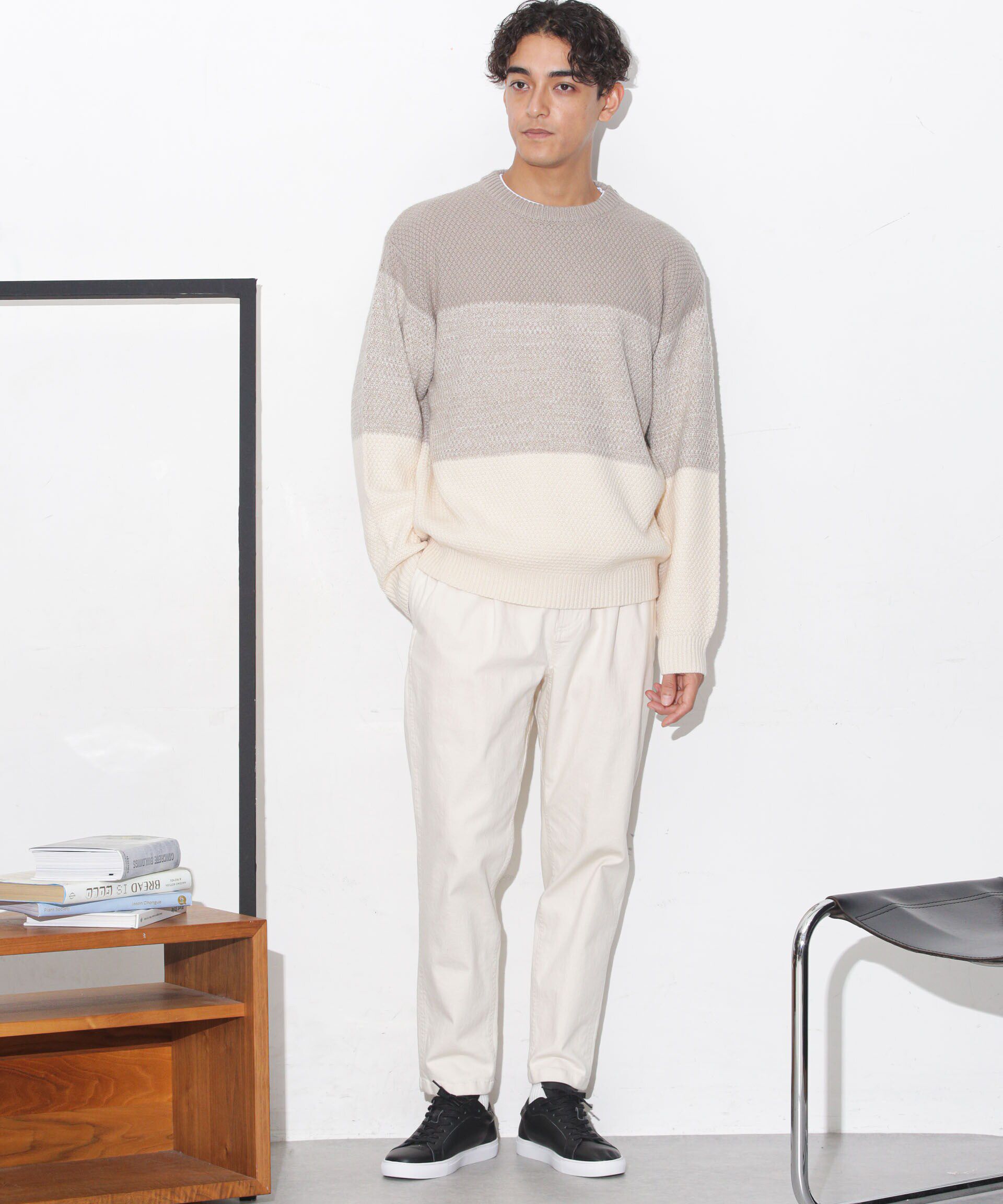 nano･universe「グラデーションワイドボーダーニット」|ニット・セーター|