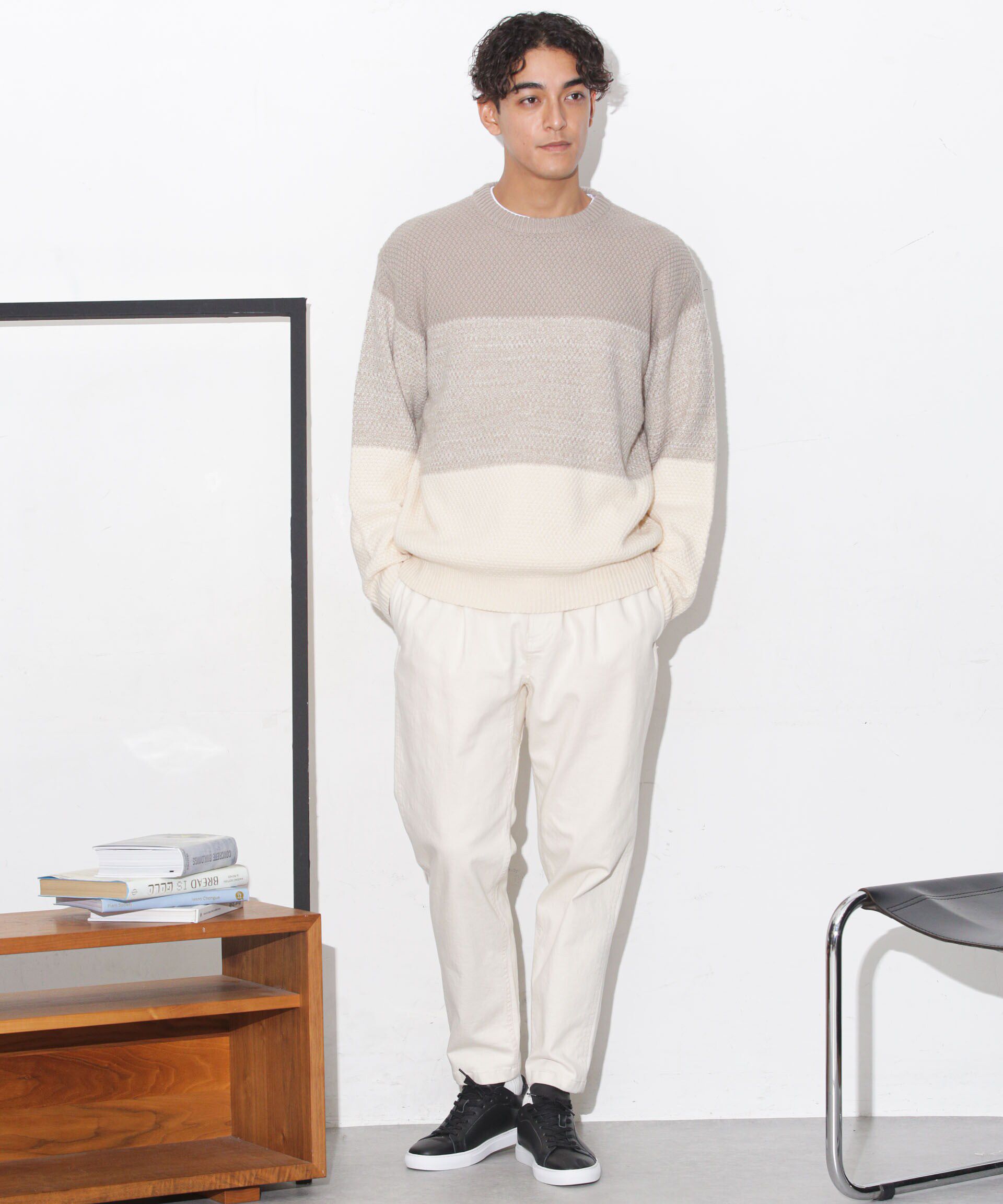 nano･universe「グラデーションワイドボーダーニット」|ニット・セーター|