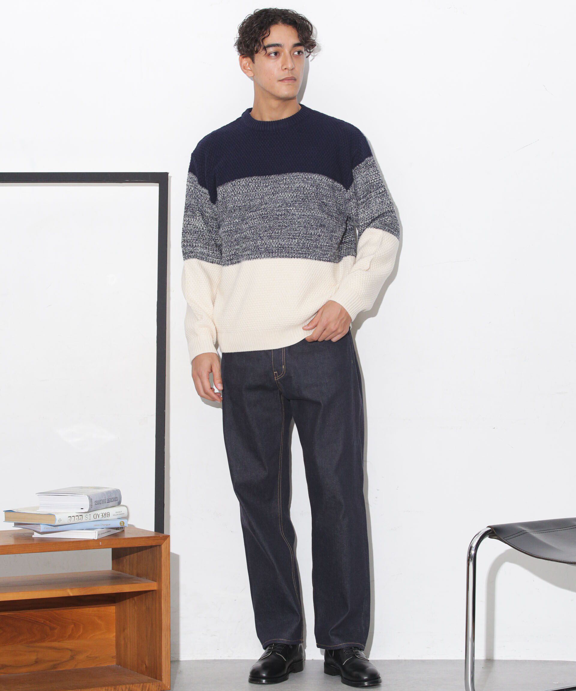 nano･universe「グラデーションワイドボーダーニット」|ニット・セーター|