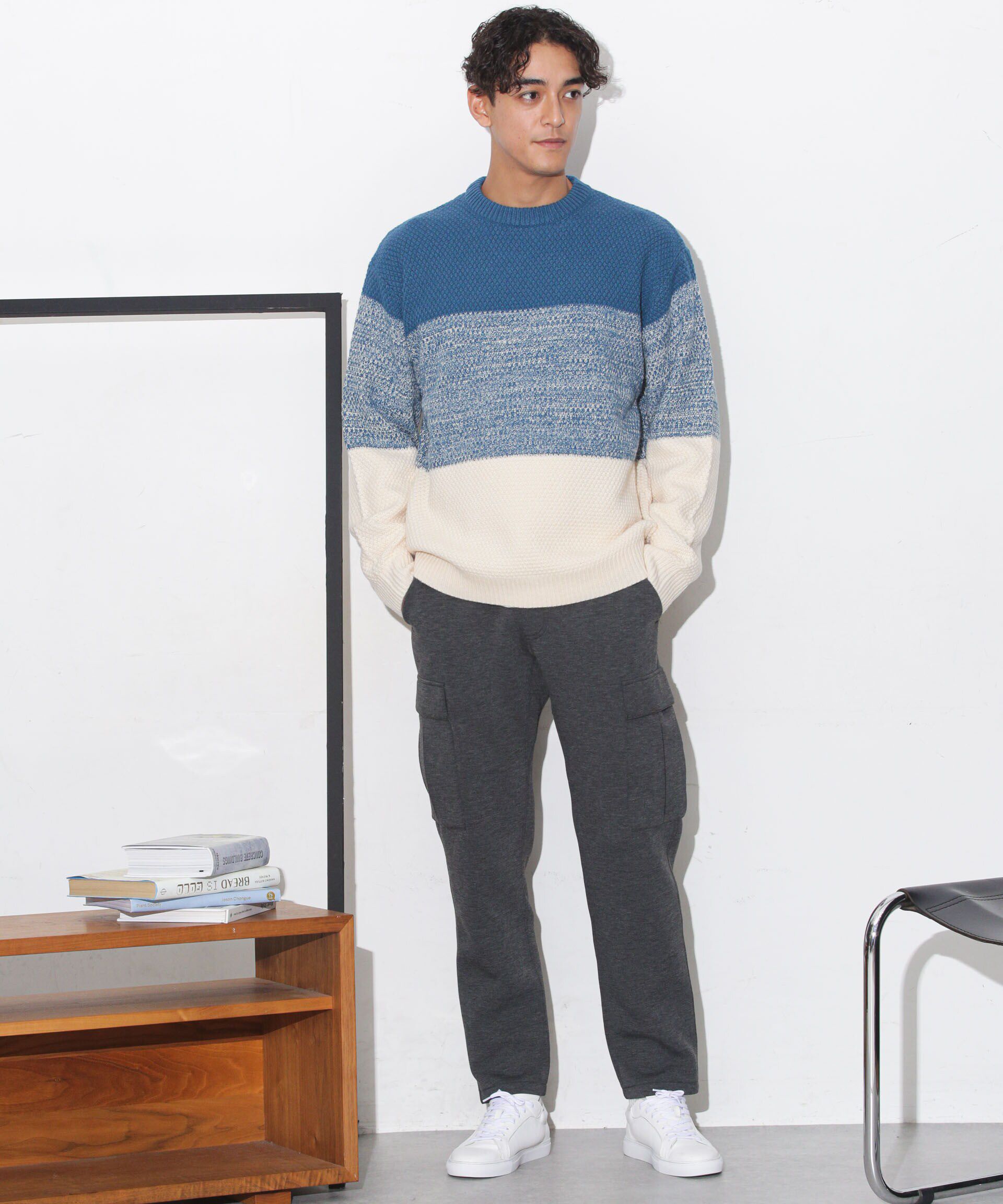 nano･universe「グラデーションワイドボーダーニット」|ニット・セーター|