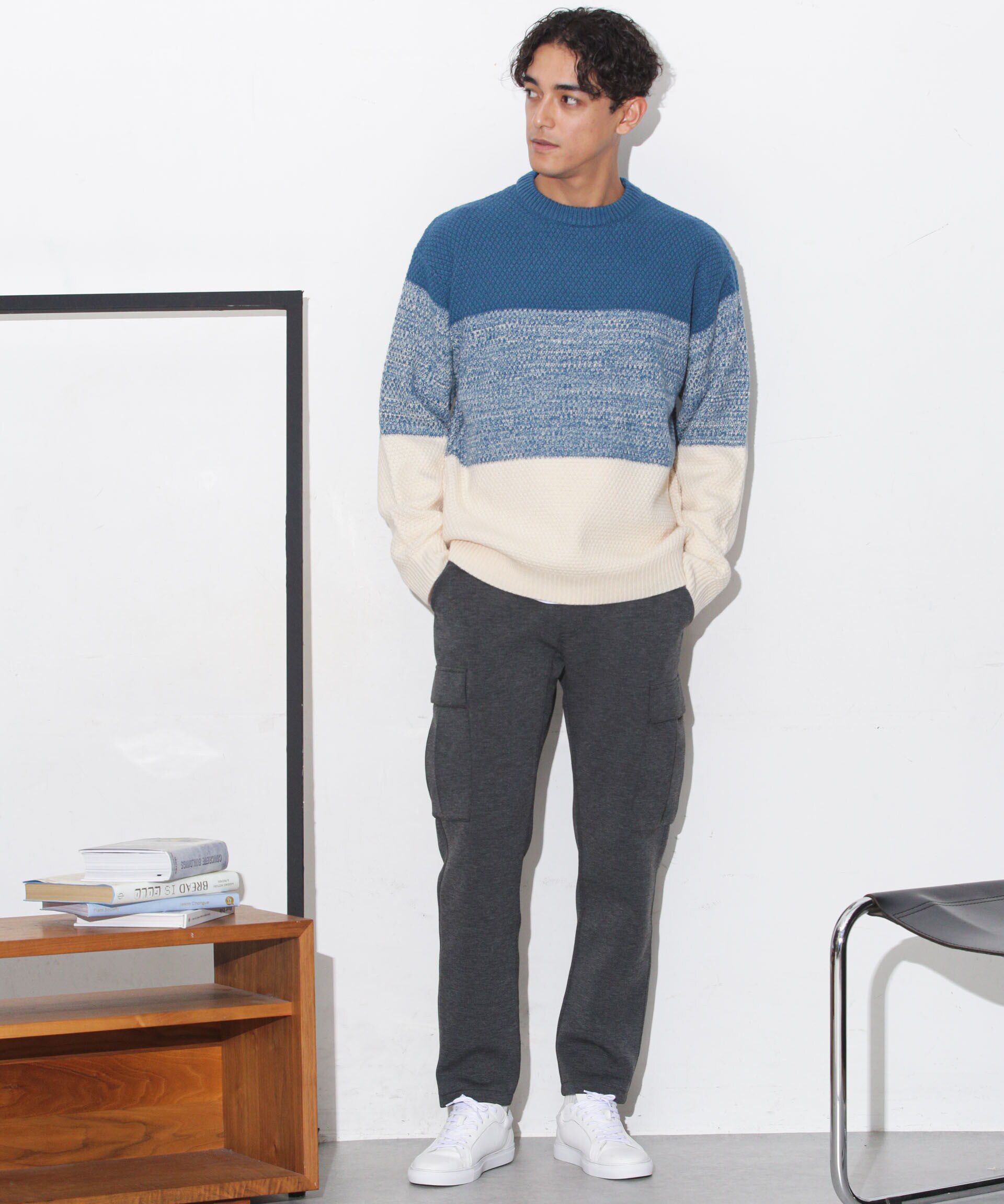 nano･universe「グラデーションワイドボーダーニット」|ニット・セーター|