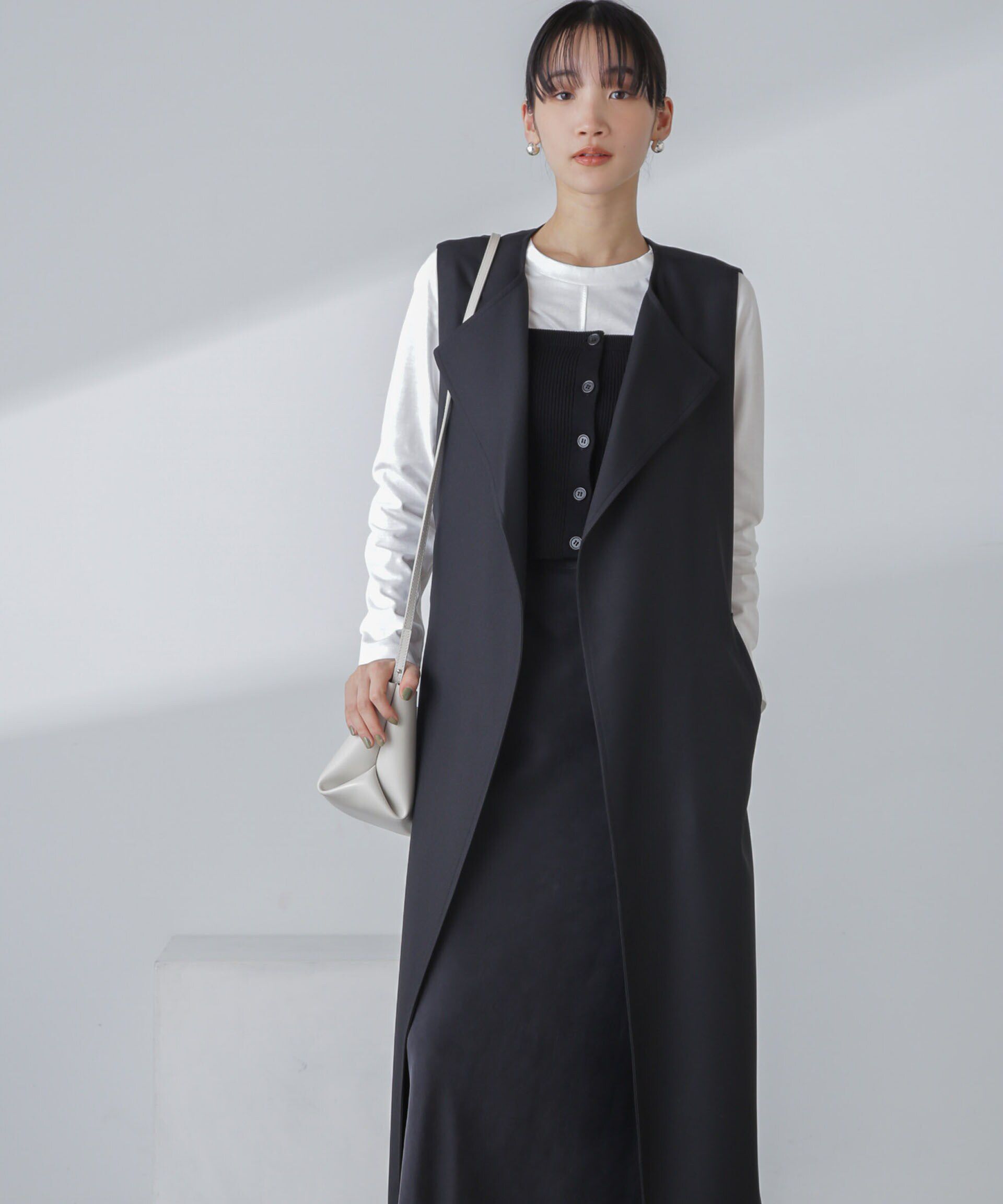 nano･universe「撥水&花粉ガード加工ロングジレ」|ベスト・ジレ|