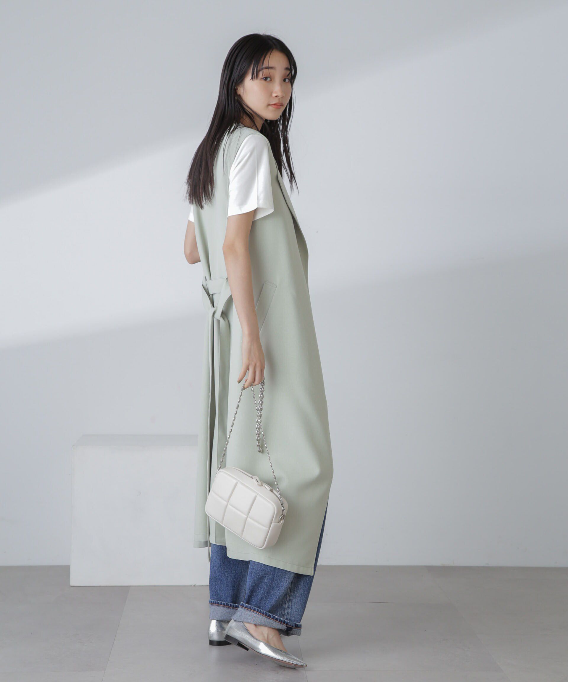 nano･universe「撥水&花粉ガード加工ロングジレ」|ベスト・ジレ|