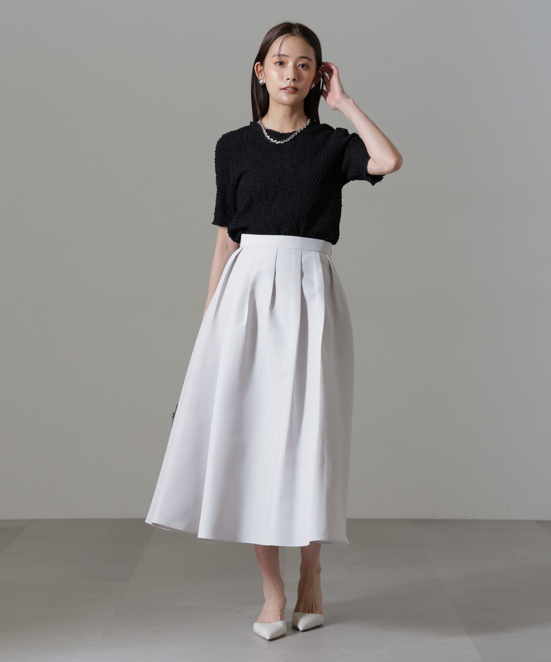 nano･universe「ファンシーシャーリングバックオープントップス(セットアップ可)」|シャツ・ブラウス|