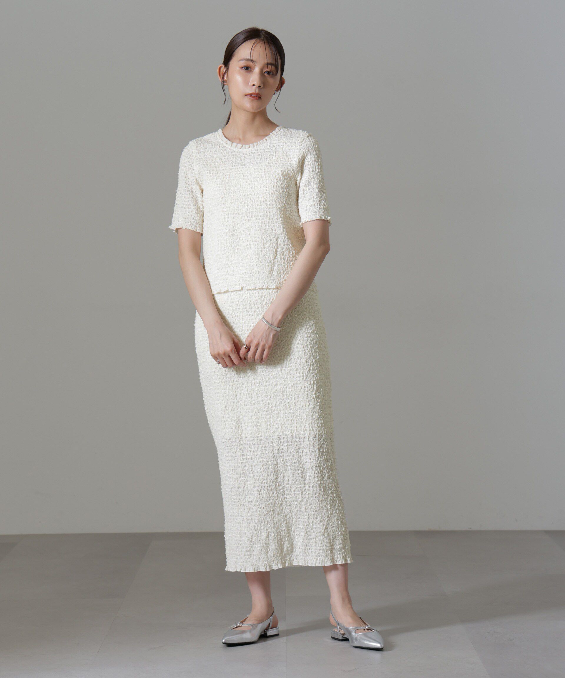 nano･universe「ファンシーシャーリングバックオープントップス(セットアップ可)」|シャツ・ブラウス|