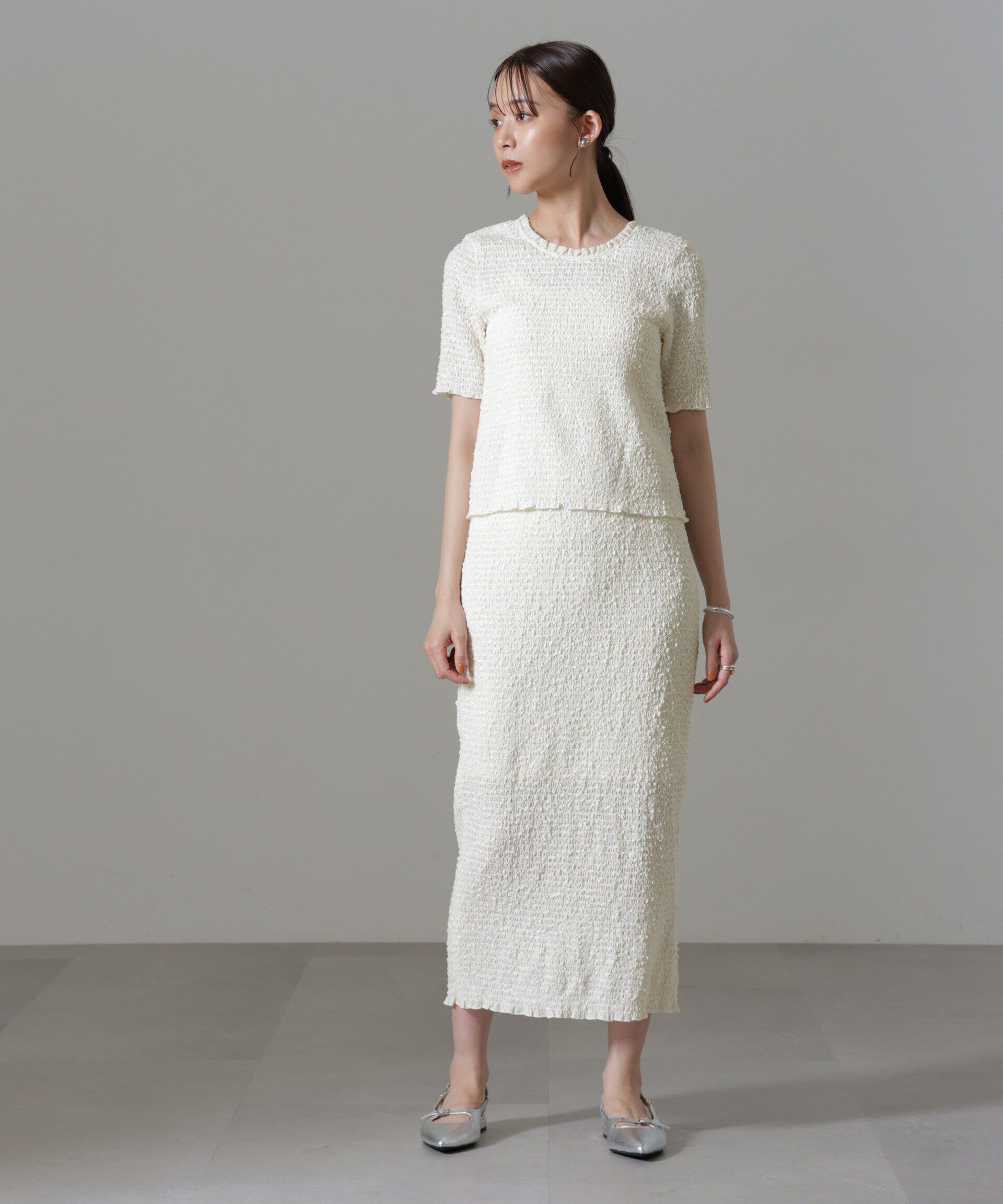 nano･universe「ファンシーシャーリングバックオープントップス(セットアップ可)」|シャツ・ブラウス|