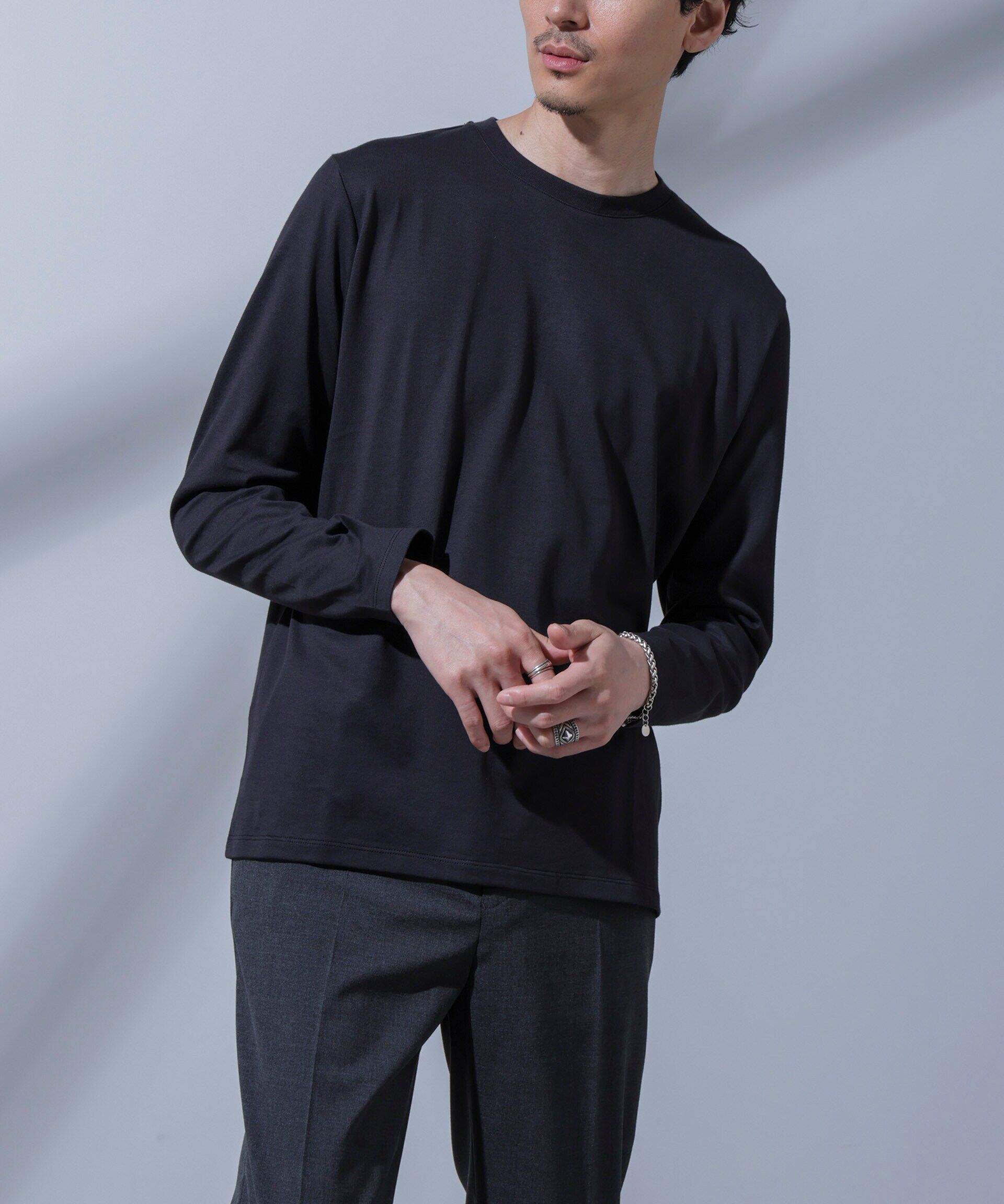 nano･universe「Anti Soaked(R)汗染み防止 クルーネックTシャツ 長袖」|Tシャツ・カットソー|