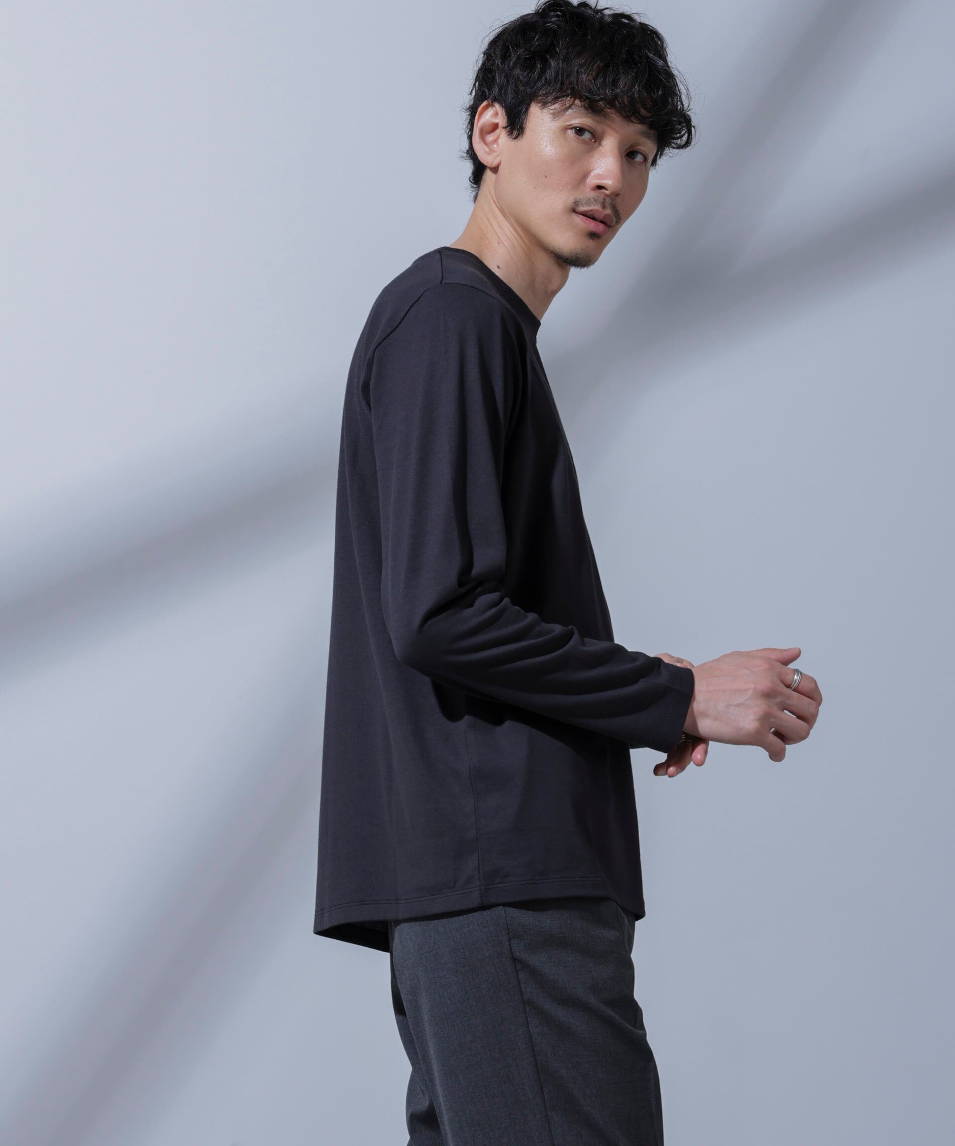 nano･universe「Anti Soaked(R)汗染み防止 クルーネックTシャツ 長袖」|Tシャツ・カットソー|