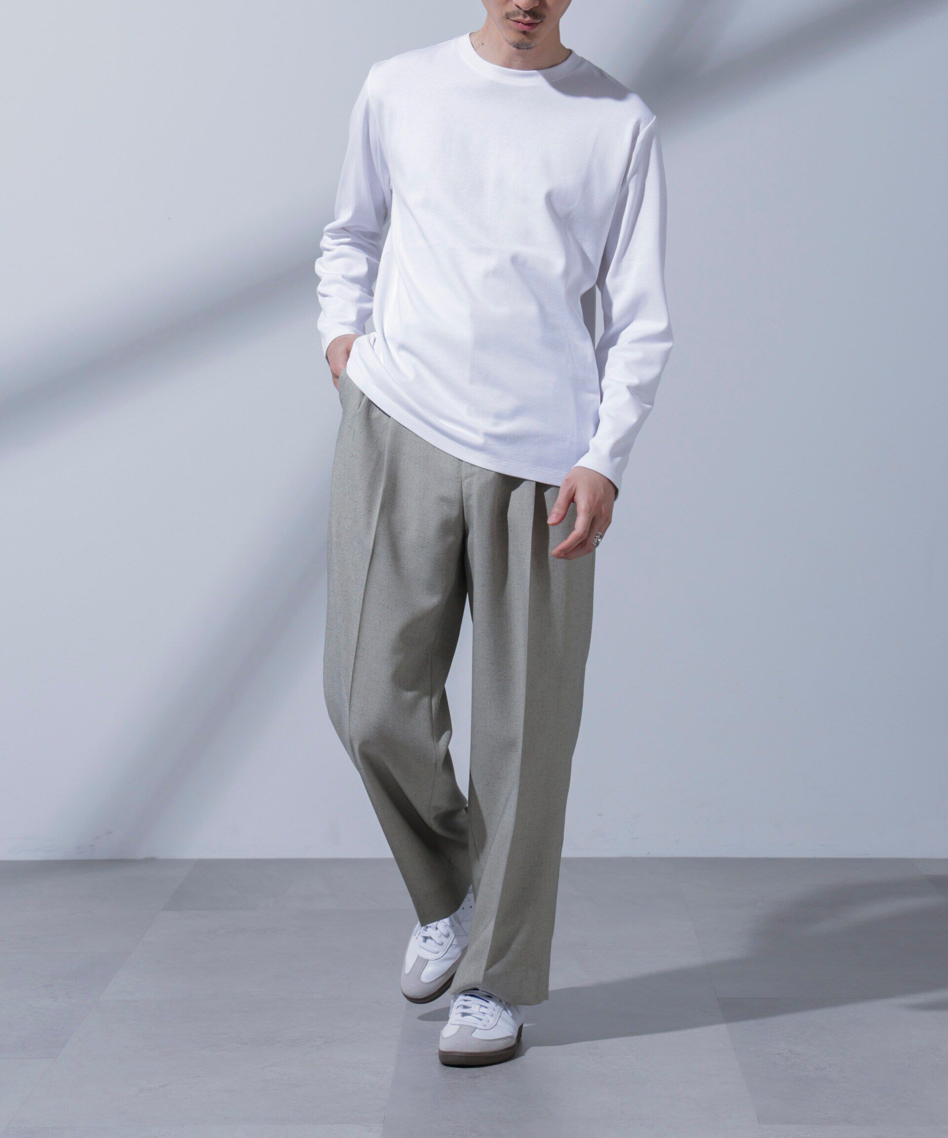 nano･universe「Anti Soaked(R)汗染み防止 クルーネックTシャツ 長袖」|Tシャツ・カットソー|