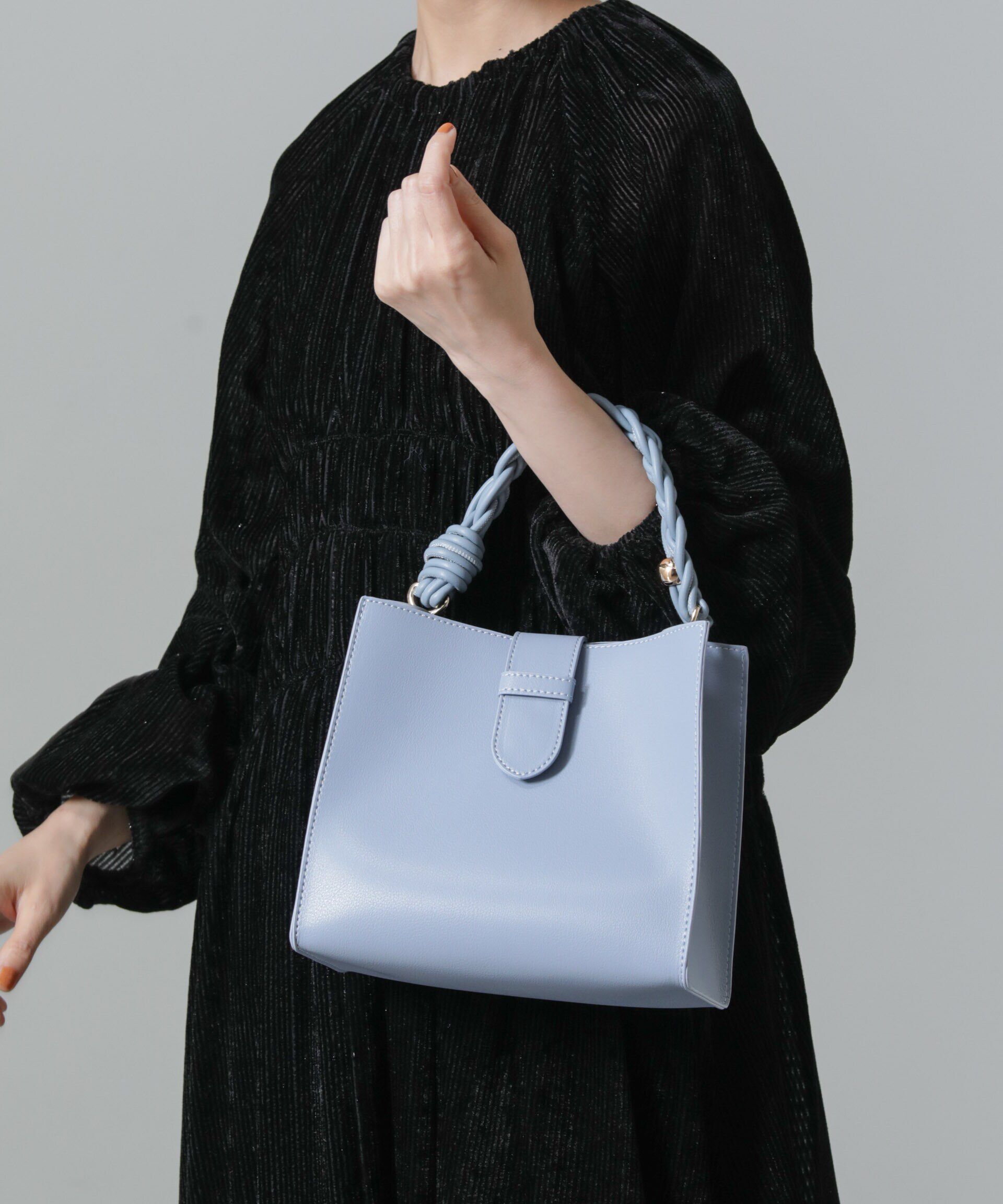 nano･universe「マクラメハンドルミニバッグ」|ショルダー・メッセンジャー|L.ブルー1