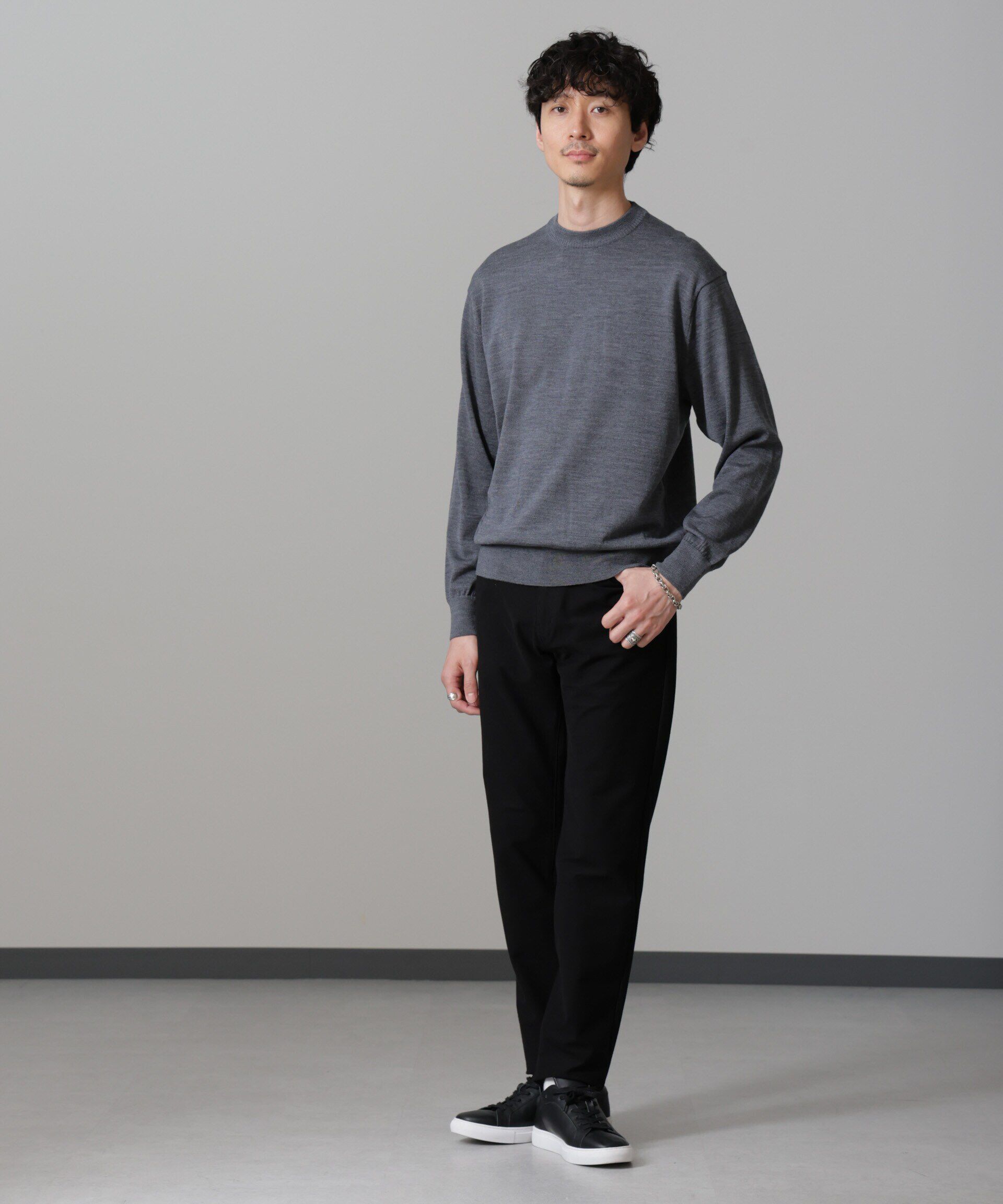 nano･universe「「毛玉レスニット」 ファインゲージクルーネック」|ニット・セーター|