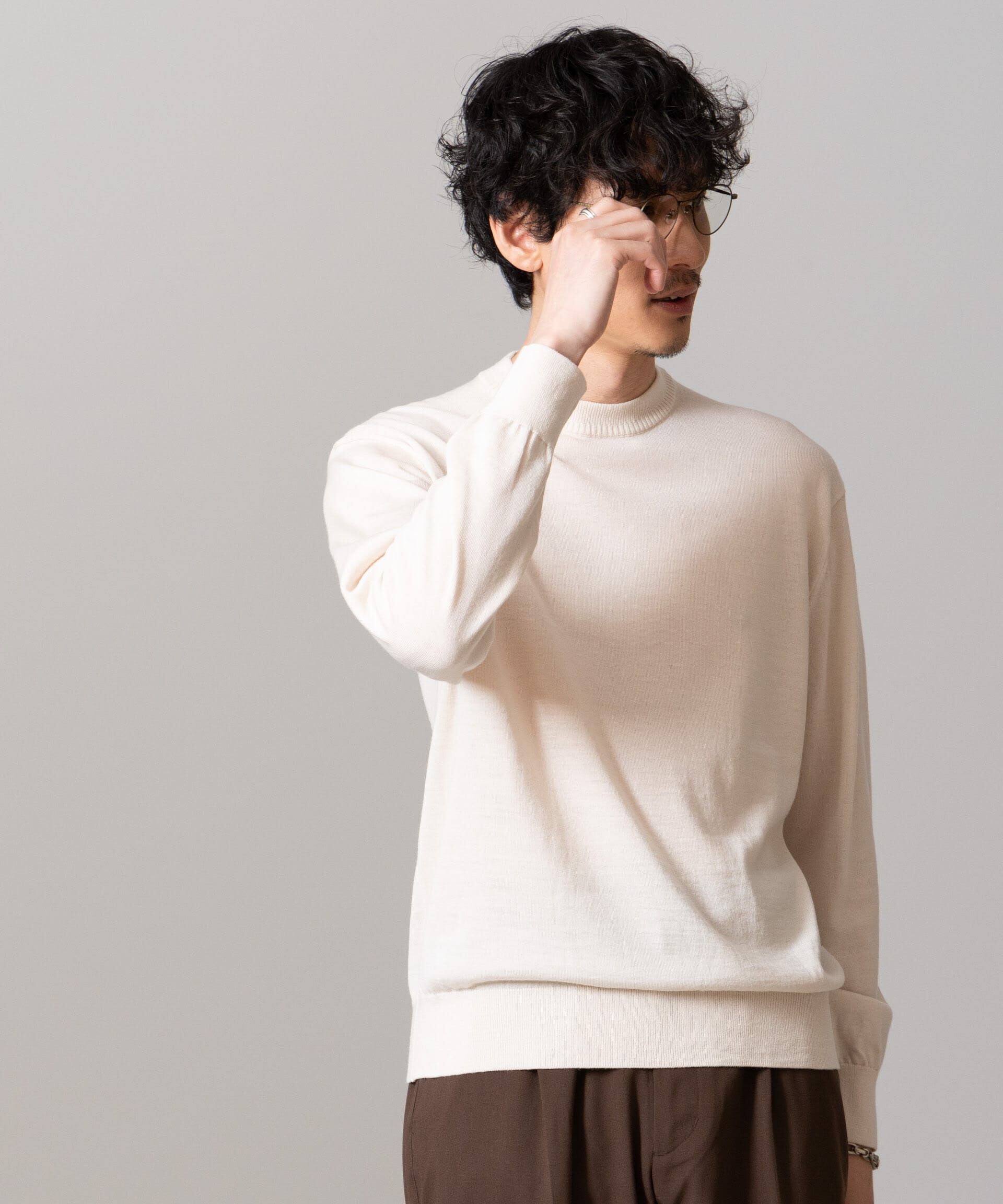 nano･universe「「毛玉レスニット」 ファインゲージクルーネック」|ニット・セーター|