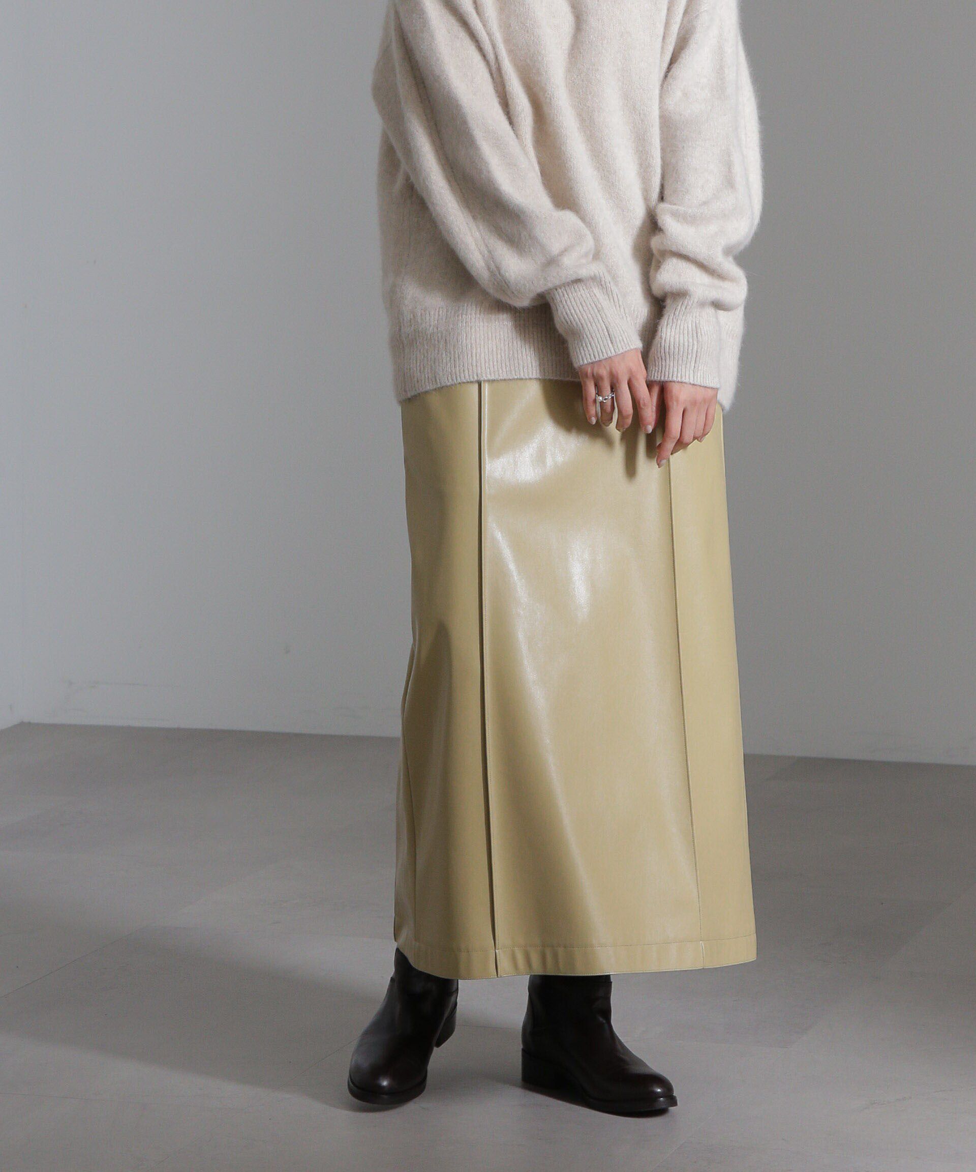 nano･universe「フェイクレザーピンタックスカート(セットアップ可)」|スカート|