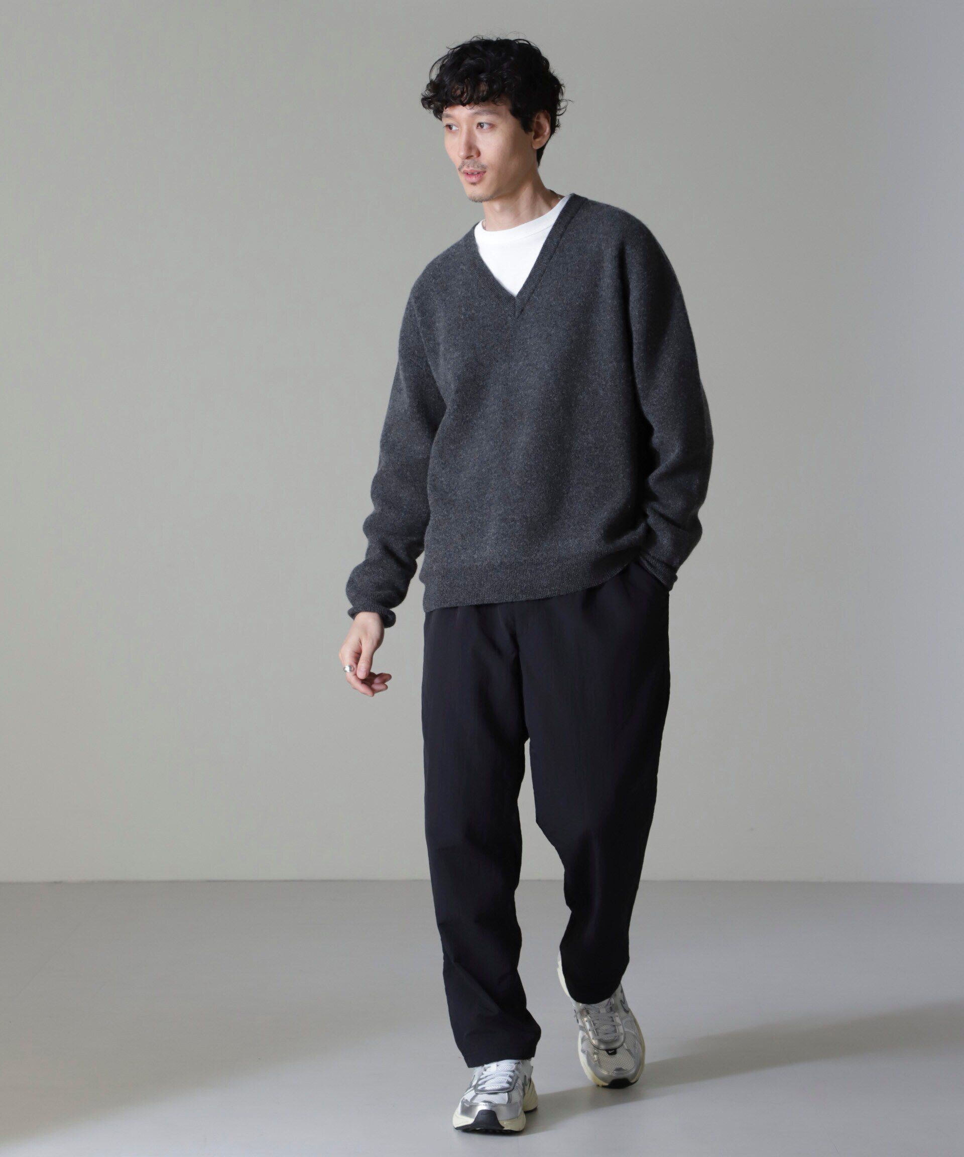 nano･universe「AQUA ウールカシミヤVネックプルオーバー」|ニット・セーター|