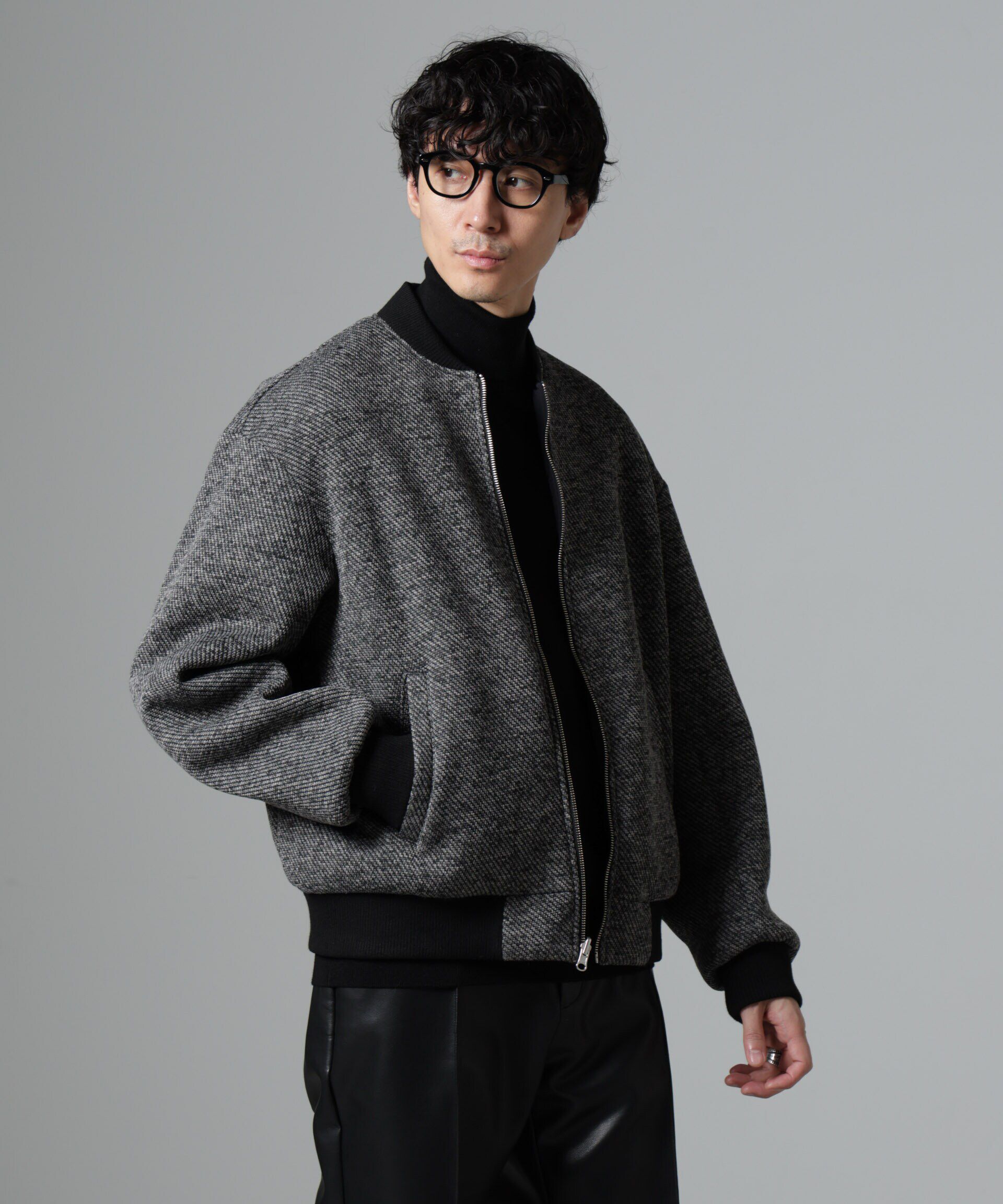 nano･universe「ニットフリースZIPブルゾン(セットアップ可)」|ブルゾン・スタジャン|