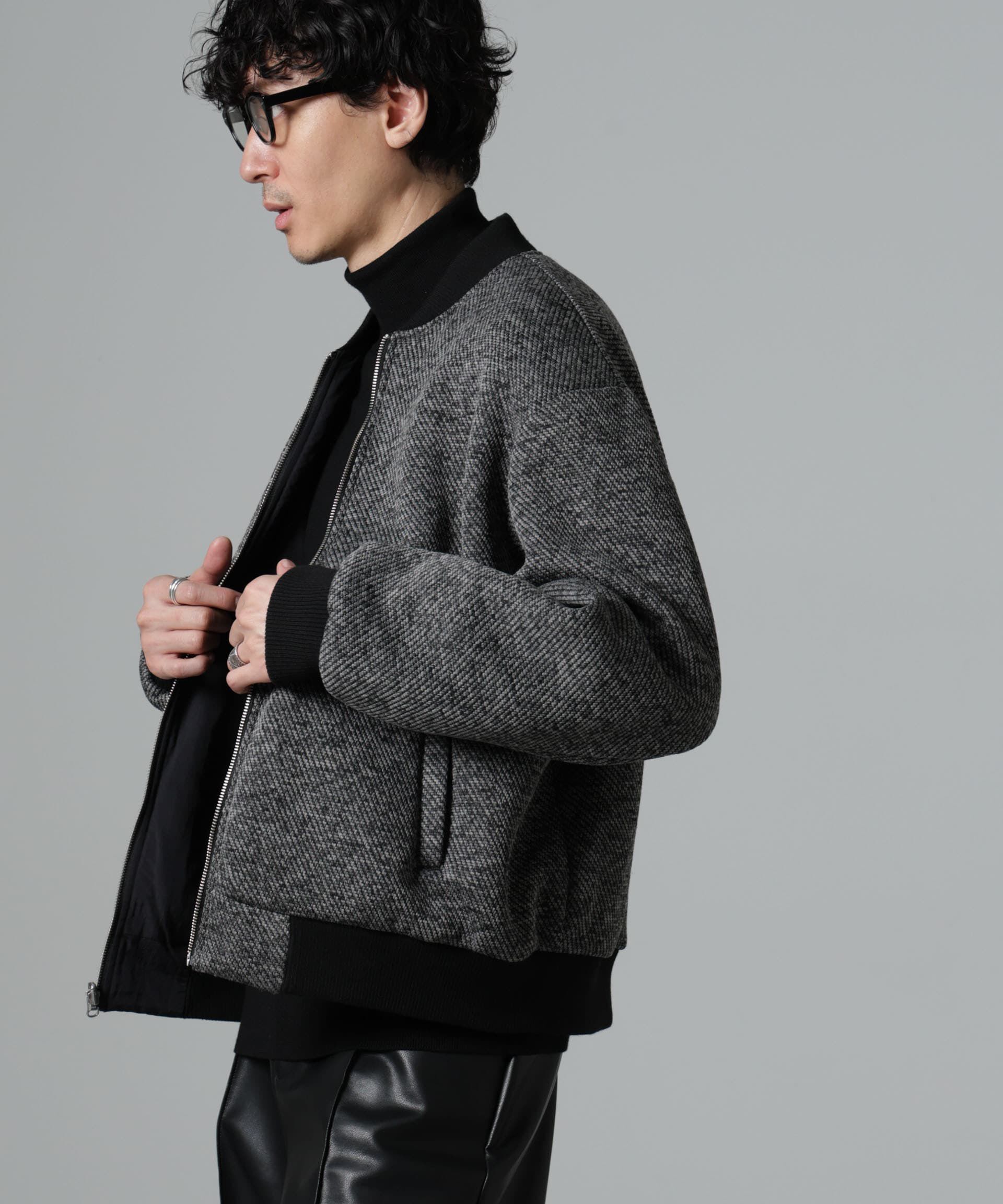 nano･universe「ニットフリースZIPブルゾン(セットアップ可)」|ブルゾン・スタジャン|