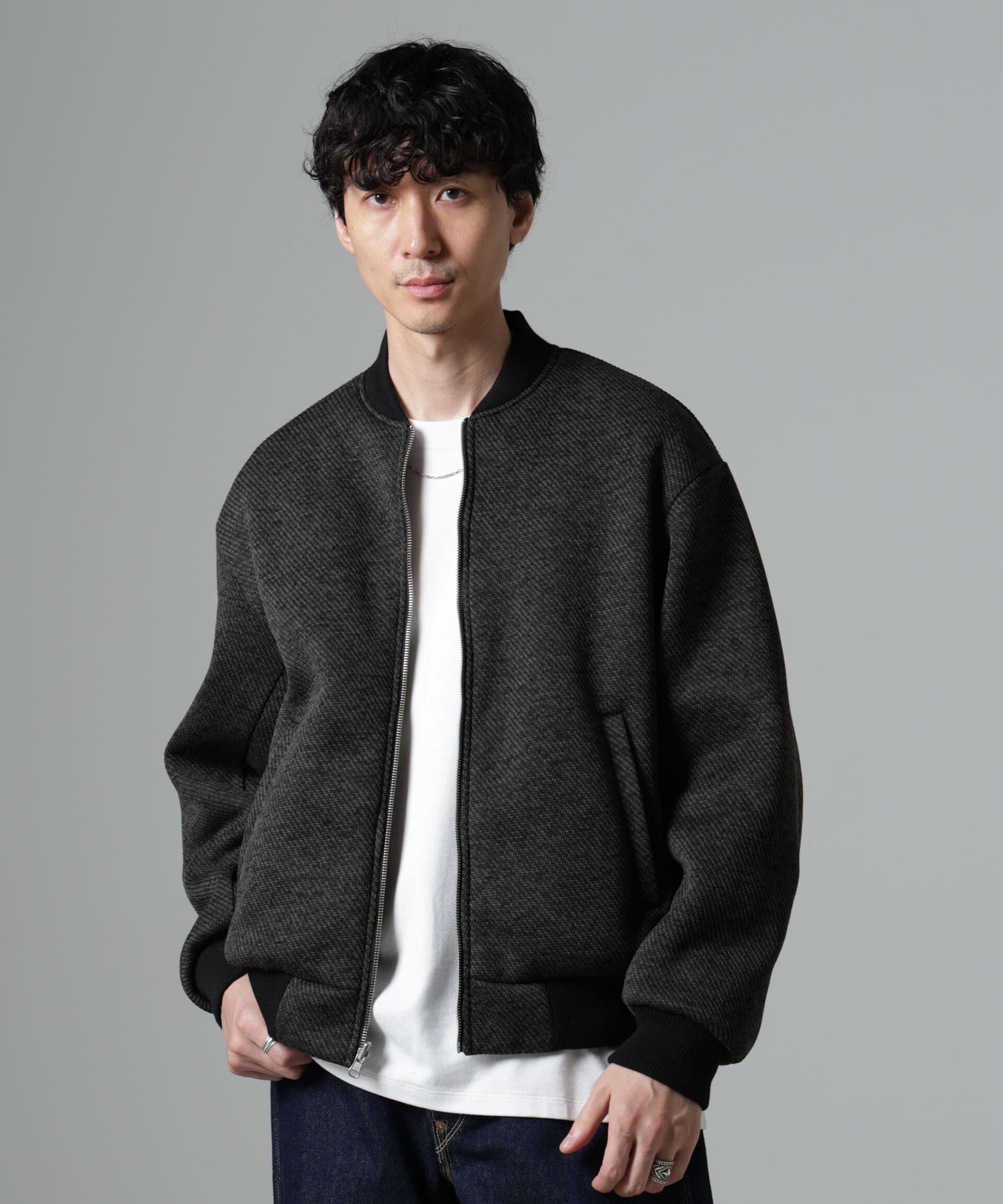 nano･universe「ニットフリースZIPブルゾン(セットアップ可)」|ブルゾン・スタジャン|