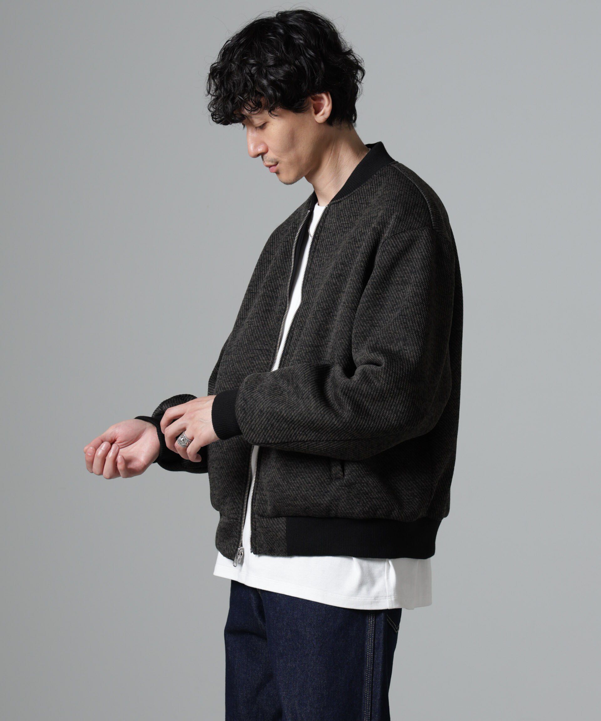 nano･universe「ニットフリースZIPブルゾン(セットアップ可)」|ブルゾン・スタジャン|