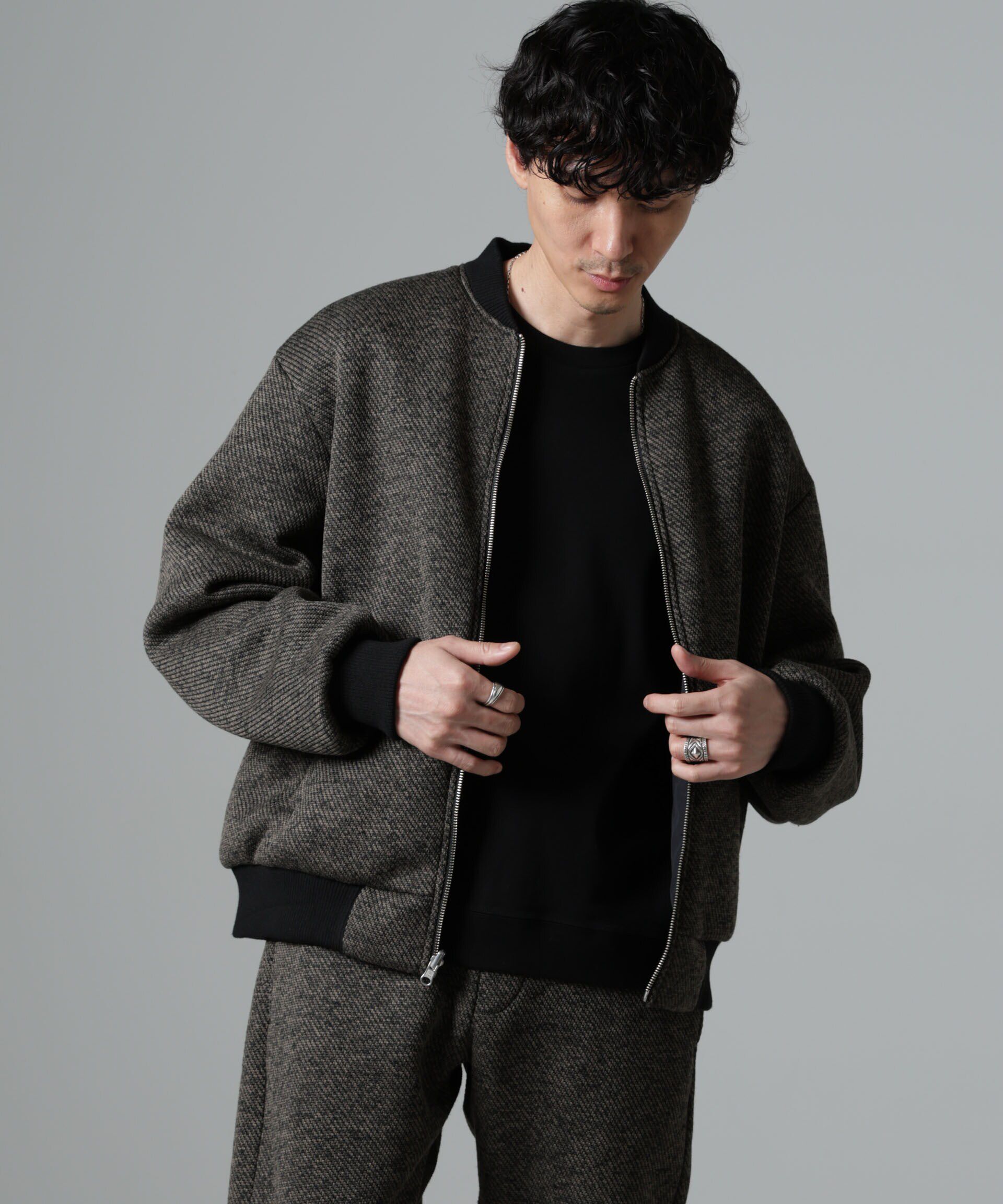 nano･universe「ニットフリースZIPブルゾン(セットアップ可)」|ブルゾン・スタジャン|