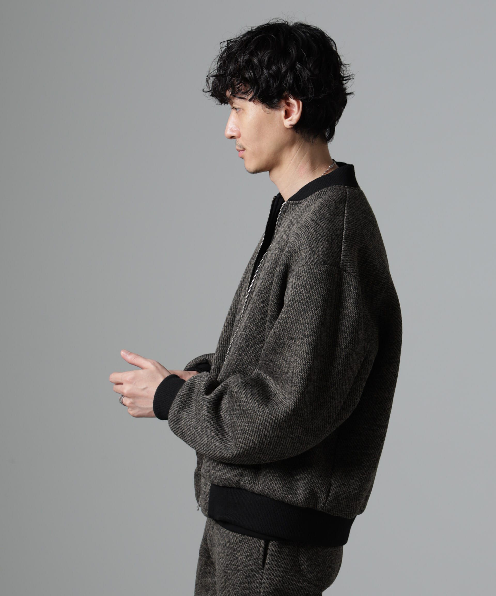 nano･universe「ニットフリースZIPブルゾン(セットアップ可)」|ブルゾン・スタジャン|