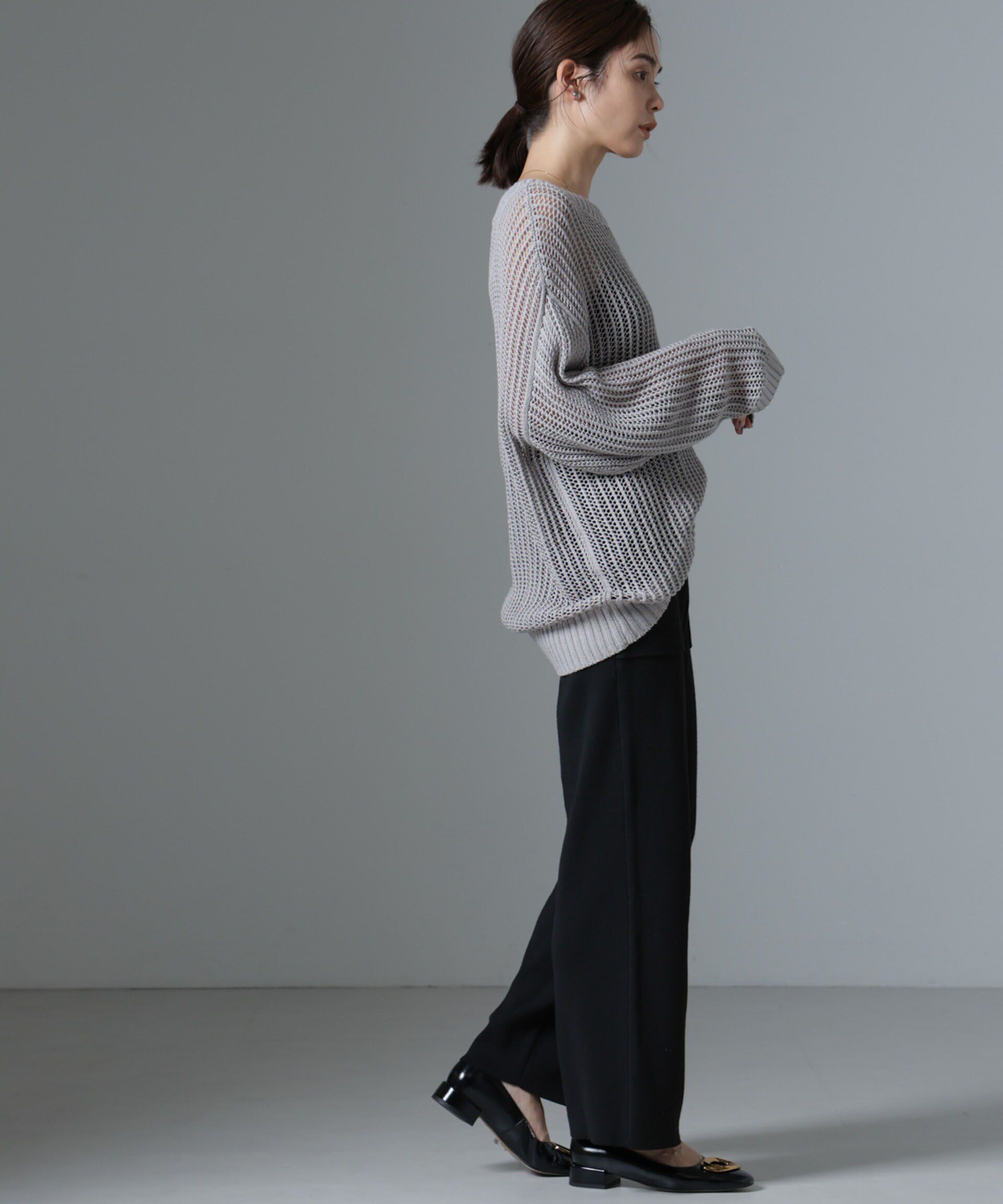 nano･universe「ポケットニットワイドパンツ（セットアップ可）」|チノ|