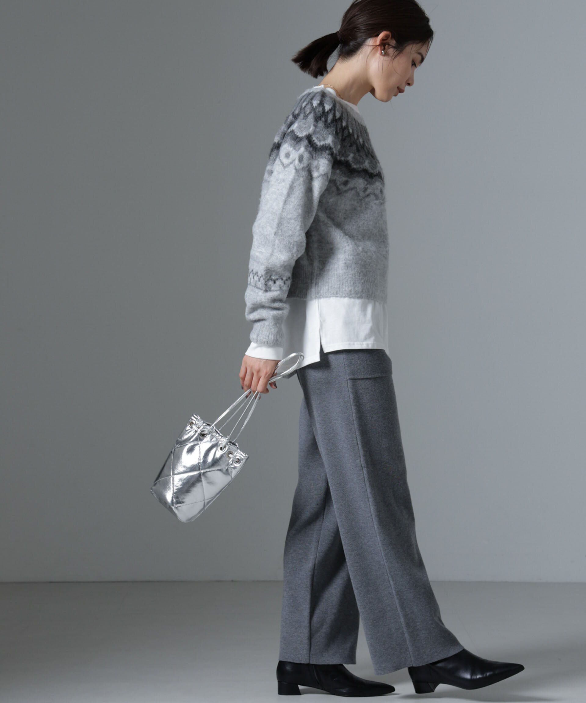 nano･universe「ポケットニットワイドパンツ（セットアップ可）」|チノ|