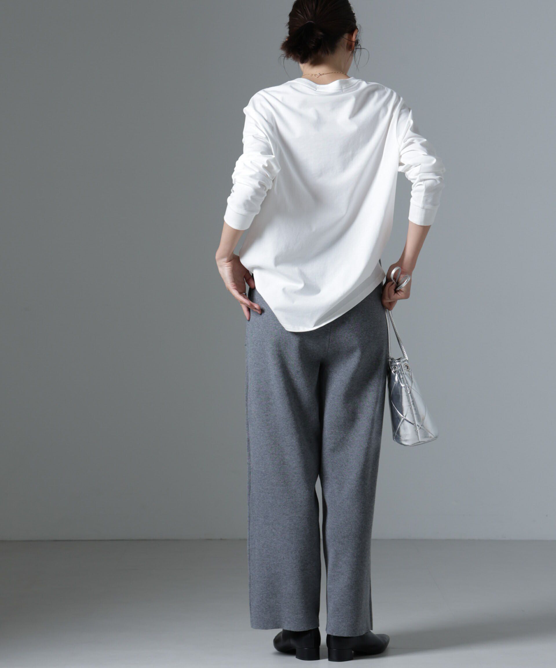 nano･universe「ポケットニットワイドパンツ（セットアップ可）」|チノ|