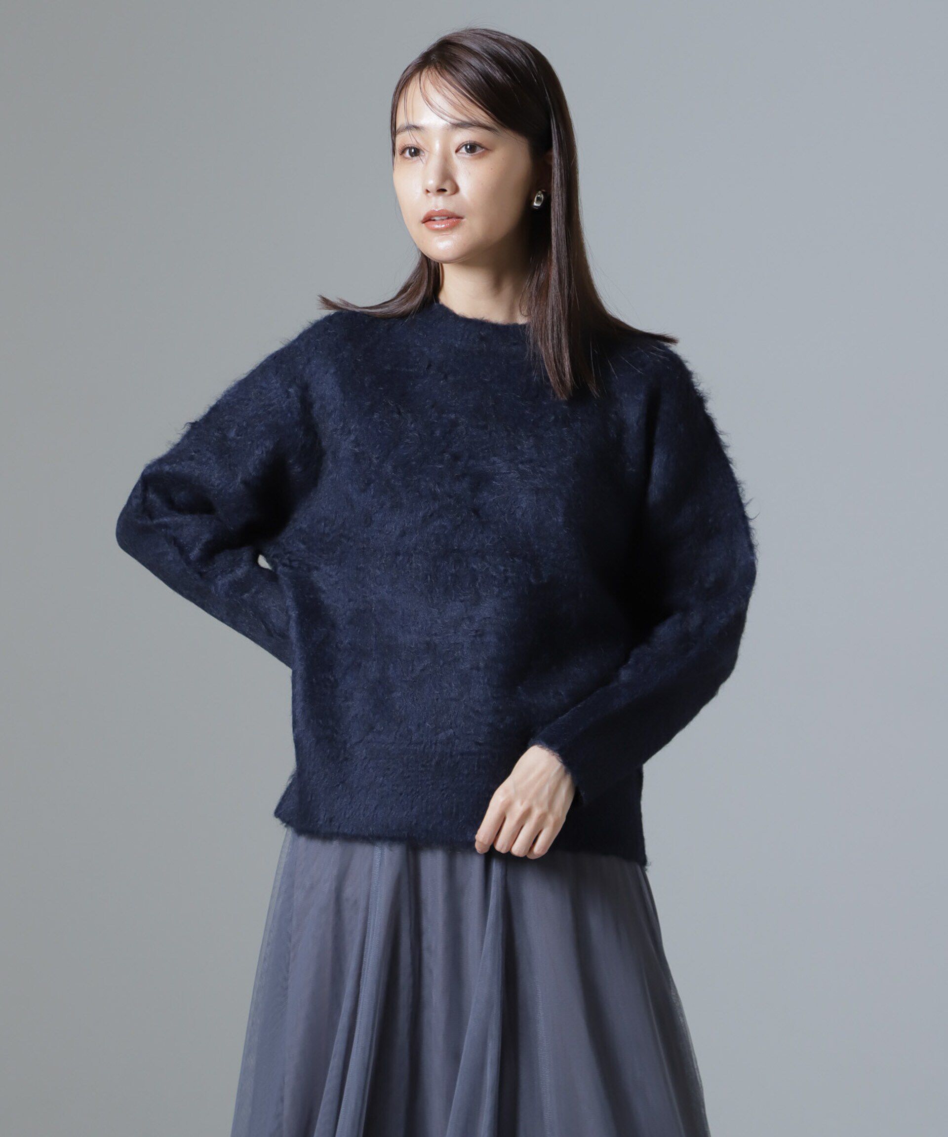 nano･universe「シャギークルーネックニットプルオーバー」|ニット・セーター|