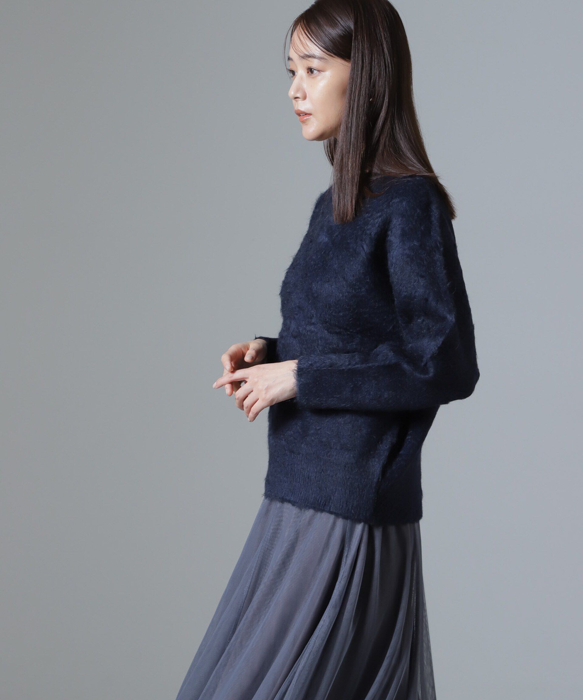 nano･universe「シャギークルーネックニットプルオーバー」|ニット・セーター|