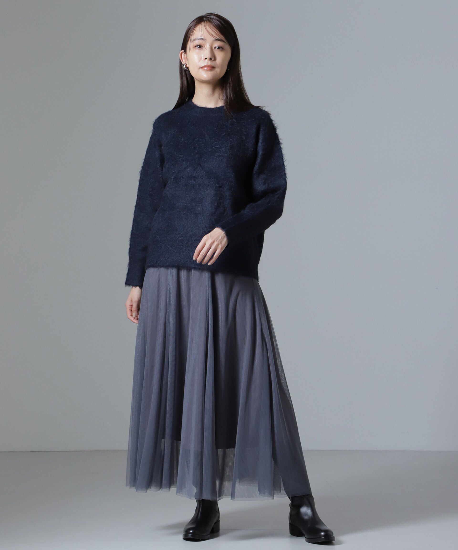 nano･universe「シャギークルーネックニットプルオーバー」|ニット・セーター|