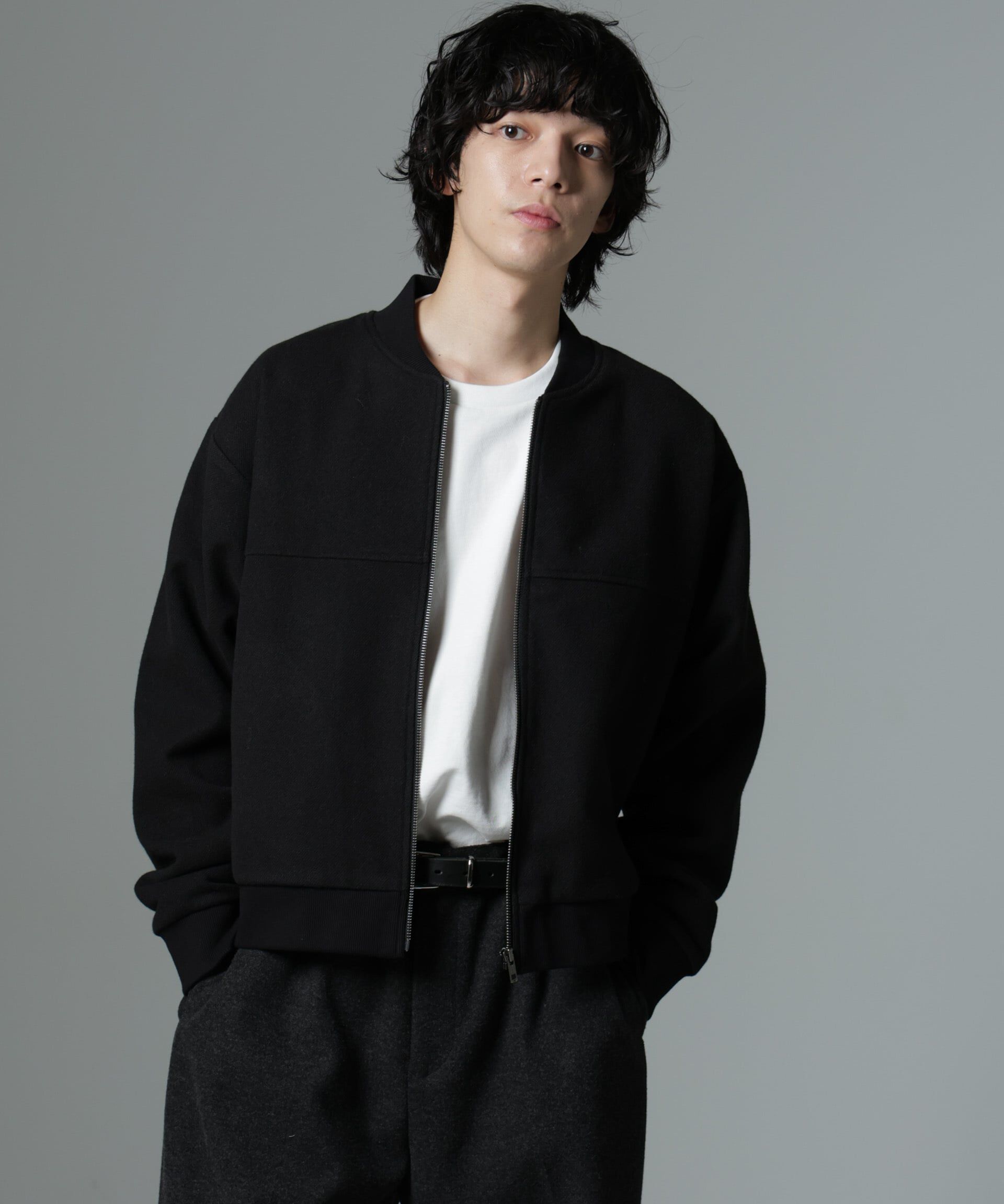 nano･universe「「NJ/CLUB」 メルトンカルゼブルゾン」|ブルゾン・スタジャン|ブラック