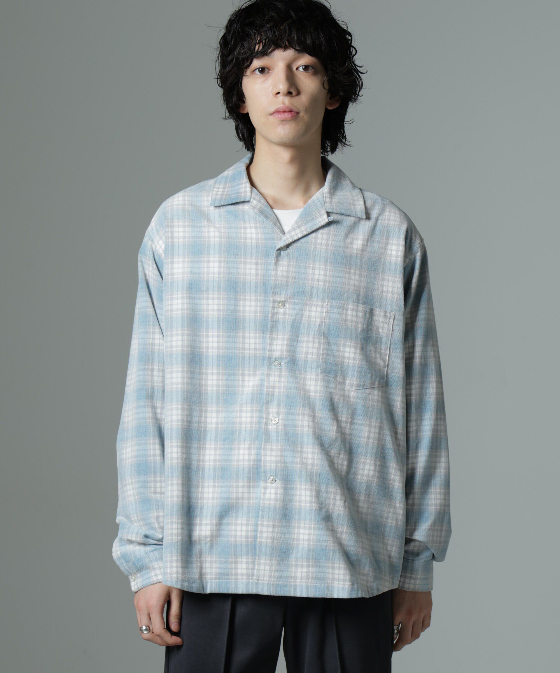nano･universe「チェックシャツコール」|シャツ・ブラウス|ブルー